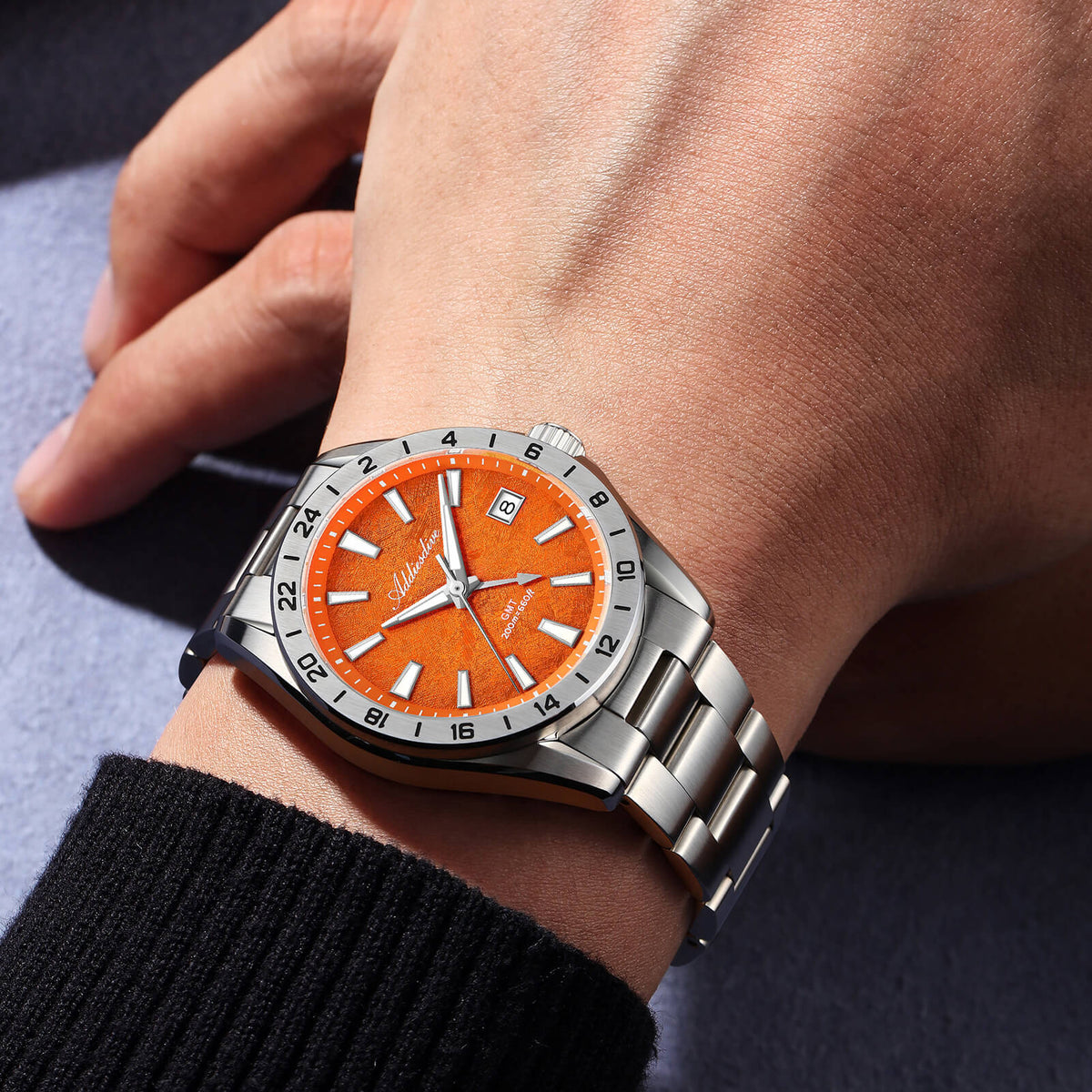 🔥SALDI D'AUTUNNO 🔥 ADDIESDIVE Orologio GMT al quarzo da 38 mm con movimento RONDA 515 (AD2548)