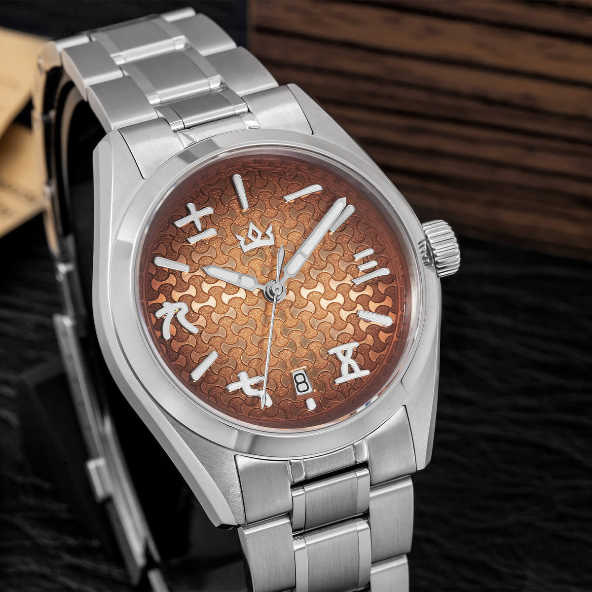 🔥SALDI D'AUTUNNO 🔥 Orologio automatico AddiesKIN K011 da 38 mm con quadrante a motivo "lingotto" e movimento 9015
