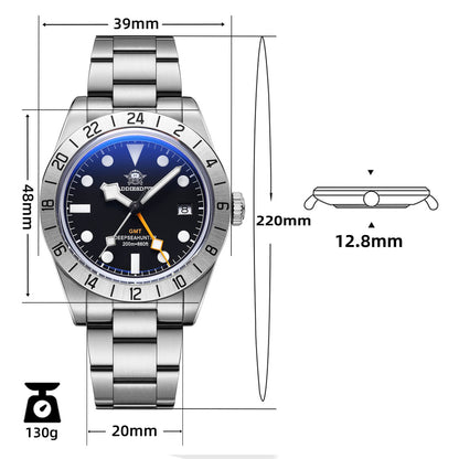 ★Speciale Capodanno★Orologio al quarzo ADDIESDIVE 39mm BB GMT con movimento RONDA515 (AD2035/AD2036)