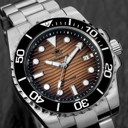 🔥SALDI D'AUTUNNO 🔥Orologio subacqueo al quarzo Addiesdive da 41 mm con quadrante a trama "deserto" AD2537