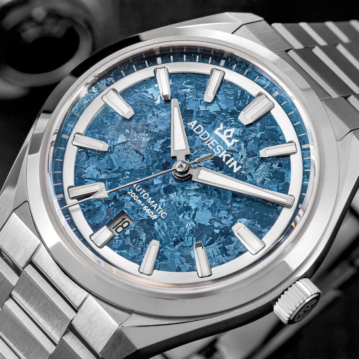 🔥SALDI D'AUTUNNO 🔥AddiesKIN Orologio Automatico di Lusso K006 – 40mm, Quadrante in Titanio Cristallizzato, Movimento Miyota 9015