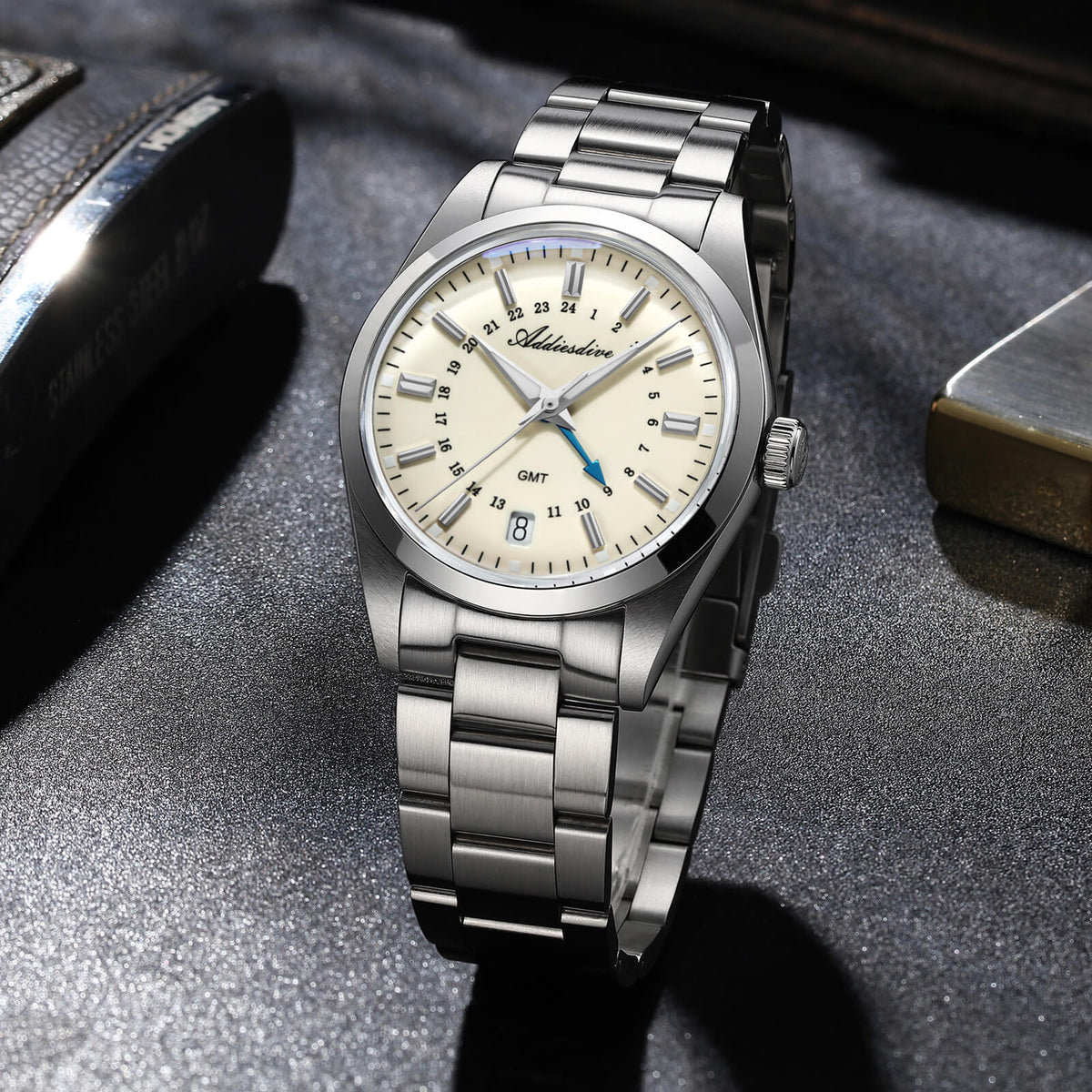 ★Saldi Anniversario★ADDIESDIVE Orologio al Quarzo GMT Elegance Collection AD2065