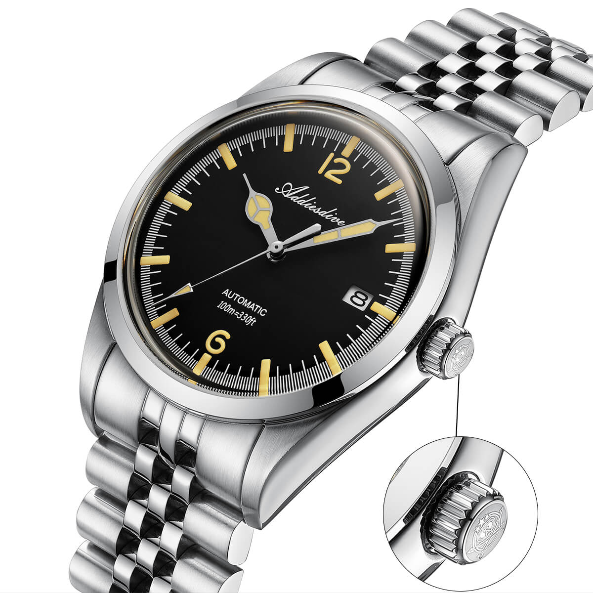 ★Magazzino italiano★Addiesdive Orologio automatico da 39 mm, subacqueo 100 m, NH35 (AD2038)