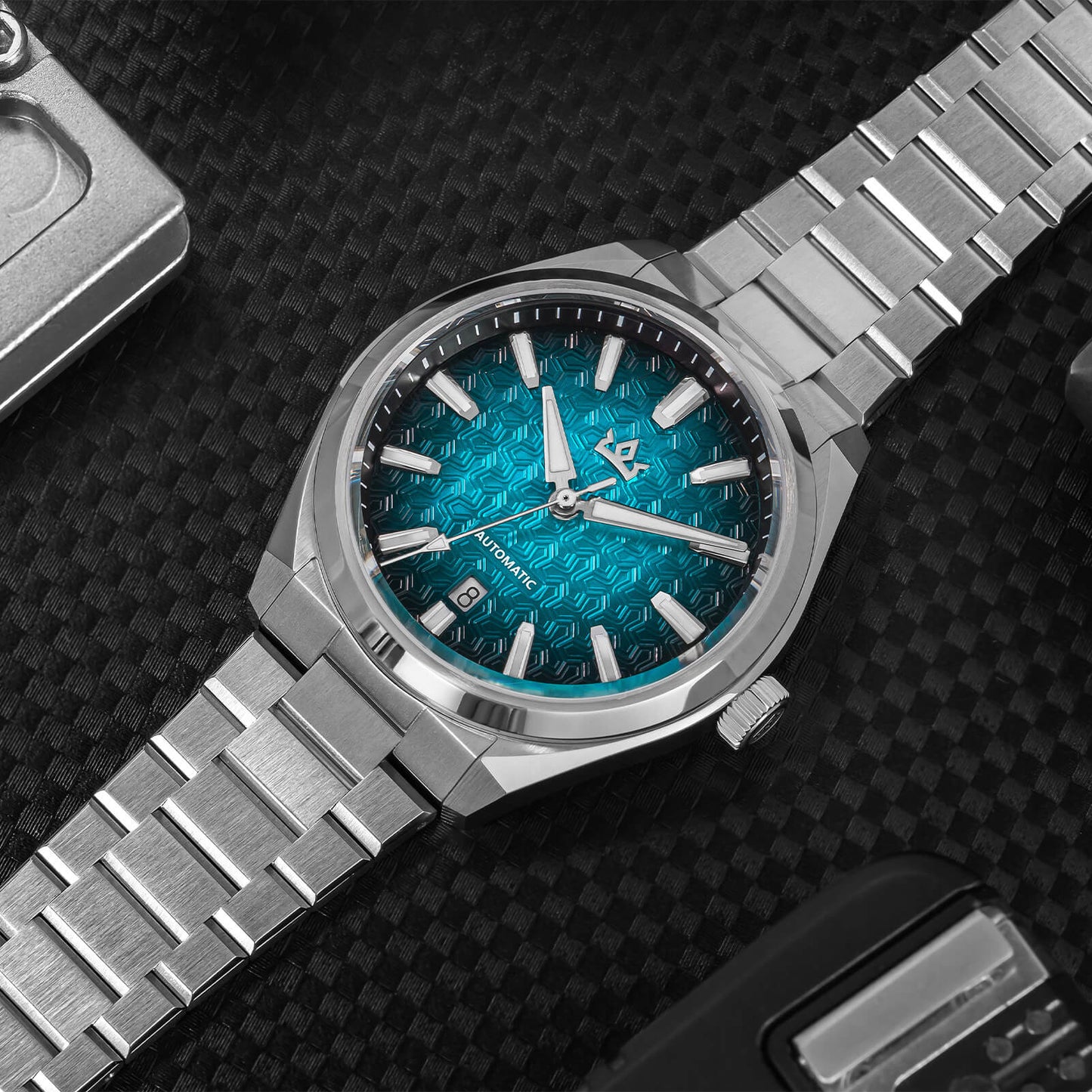 Orologio automatico di lusso AddiesKIN K014 da 40 mm con quadrante in rilievo tipo cammeo e movimento ST2130