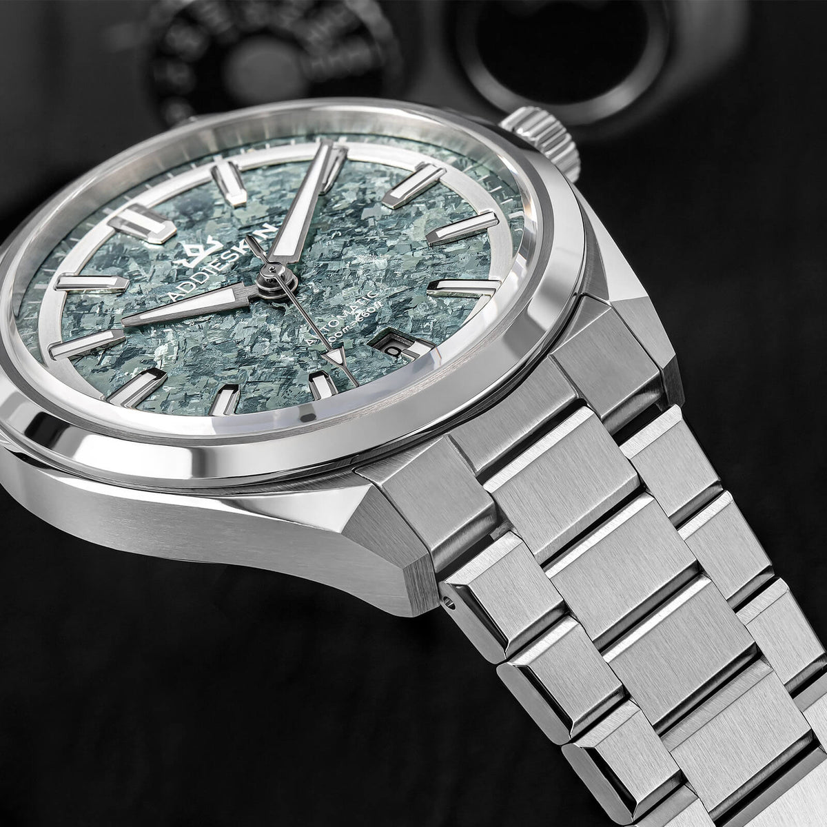 🔥SALDI D'AUTUNNO 🔥AddiesKIN Orologio Automatico di Lusso K006 – 40mm, Quadrante in Titanio Cristallizzato, Movimento Miyota 9015
