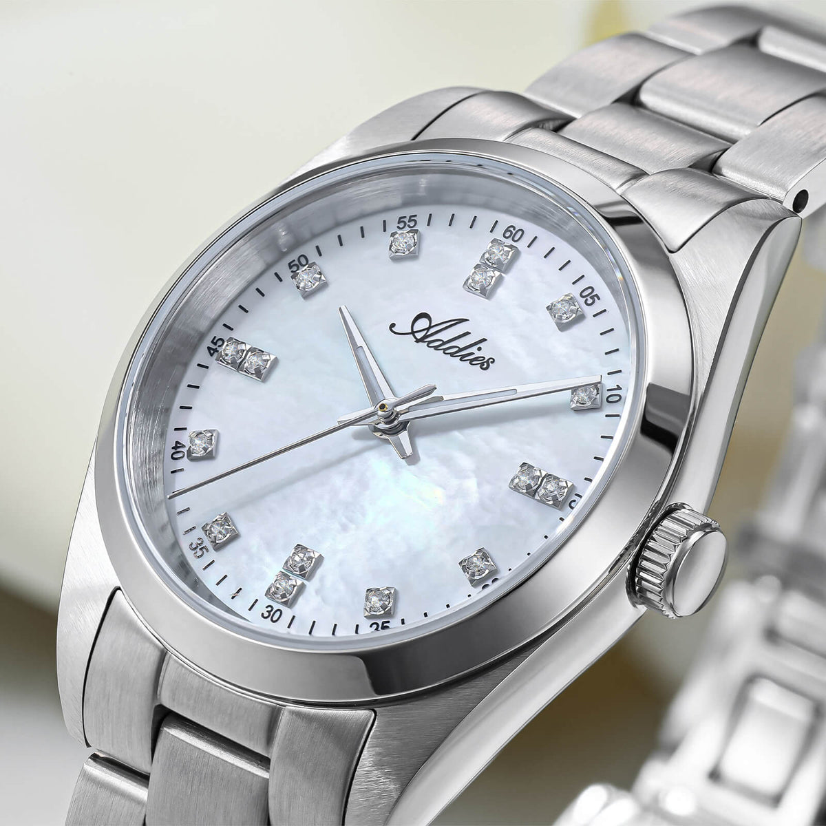 Orologio da donna di lusso Addies al quarzo in acciaio inox, 31 mm (AW25909)