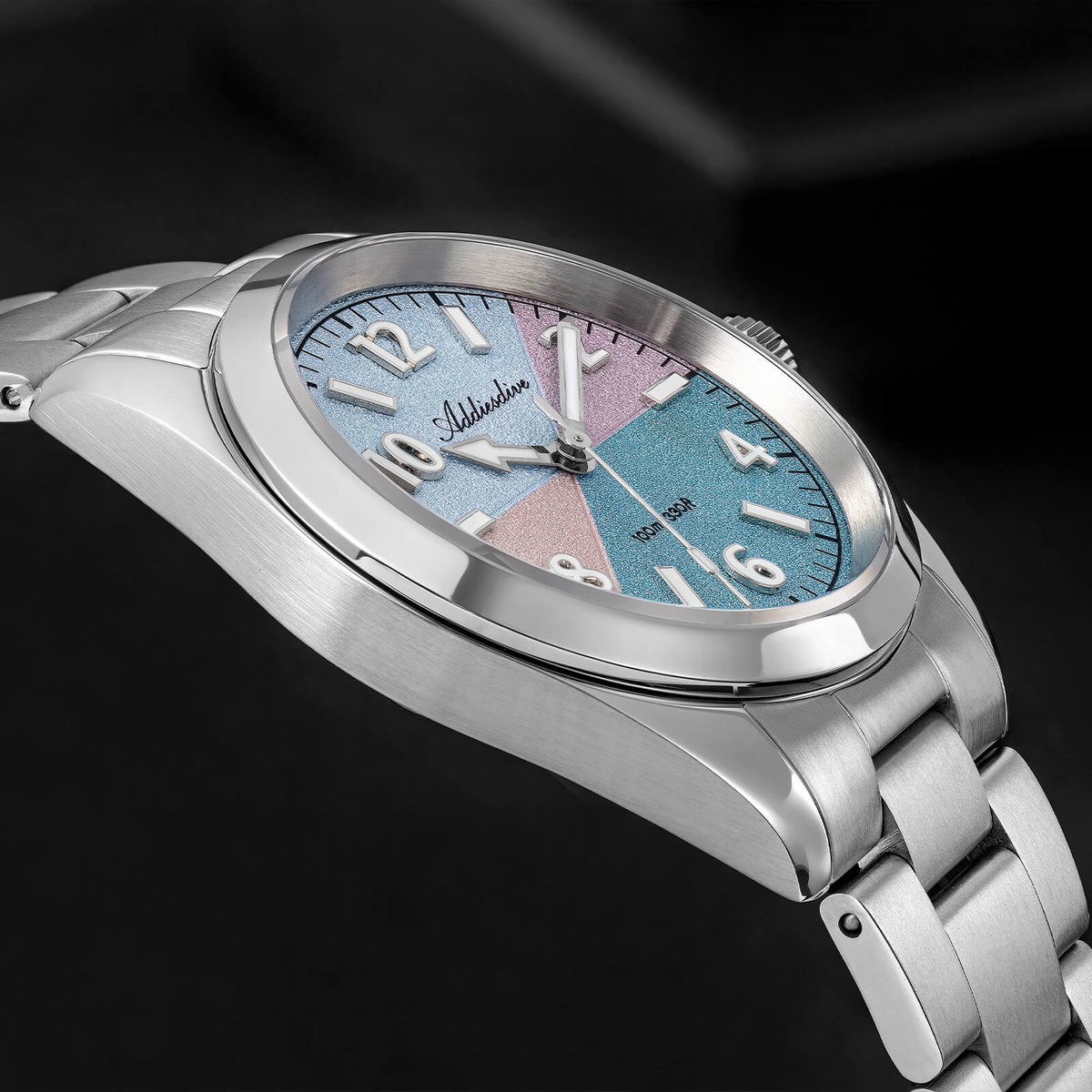 🔥SALDI D'AUTUNNO 🔥 Orologio al quarzo ADDIESDIVE da 36 mm con quadrante a blocchi di colore AD2555 vetro zaffiro