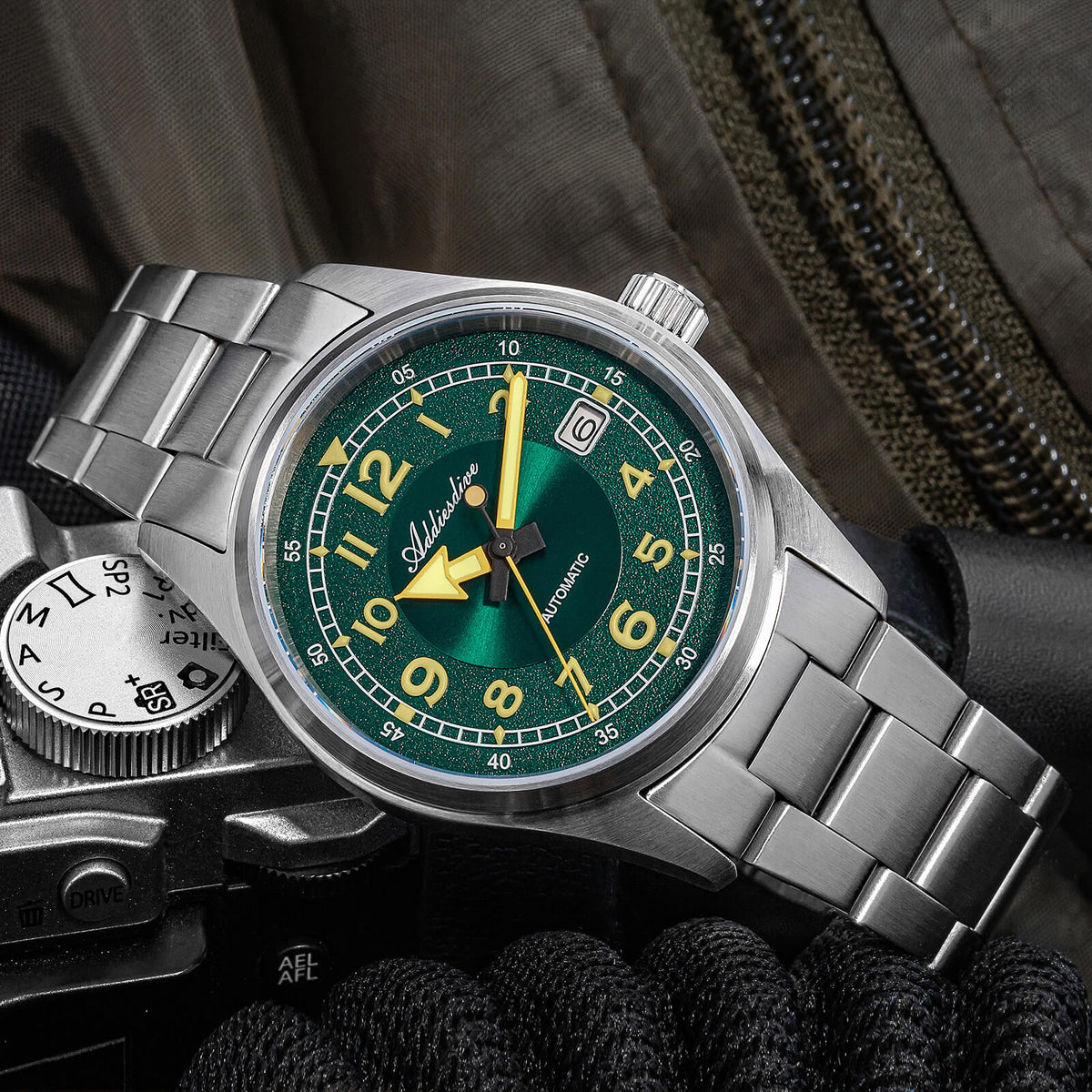 ★Xmas Special Offers★ADDIESDIVE 39mm Explore Orologio Meccanico Retrò da Uomo AD2055