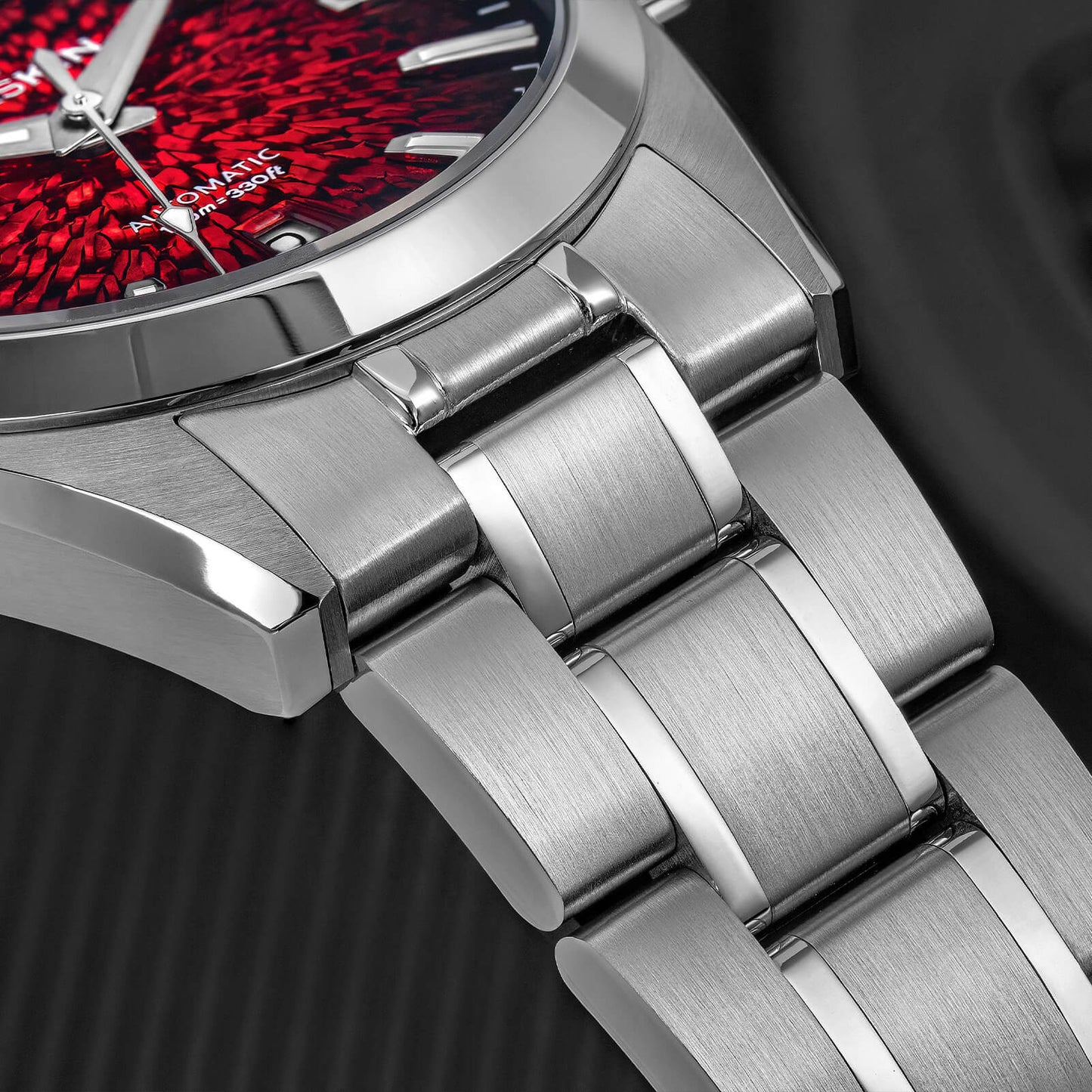 AddiesKIN Orologio da uomo K003 con quadrante effetto ghiaccio crepato, 38 mm, movimento Miyota 9015