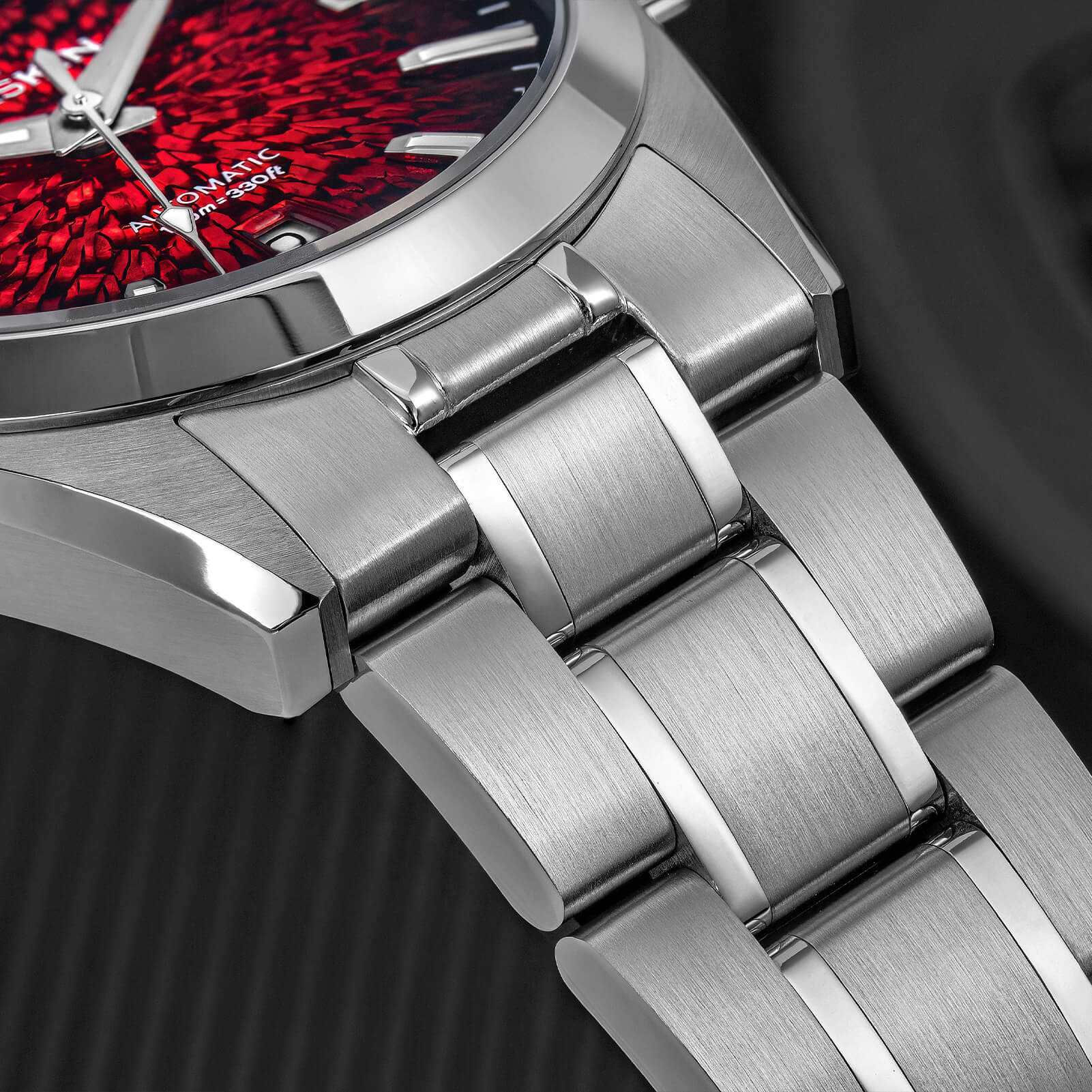 AddiesKIN Orologio da uomo K003 con quadrante effetto ghiaccio crepato, 38 mm, movimento Miyota 9015