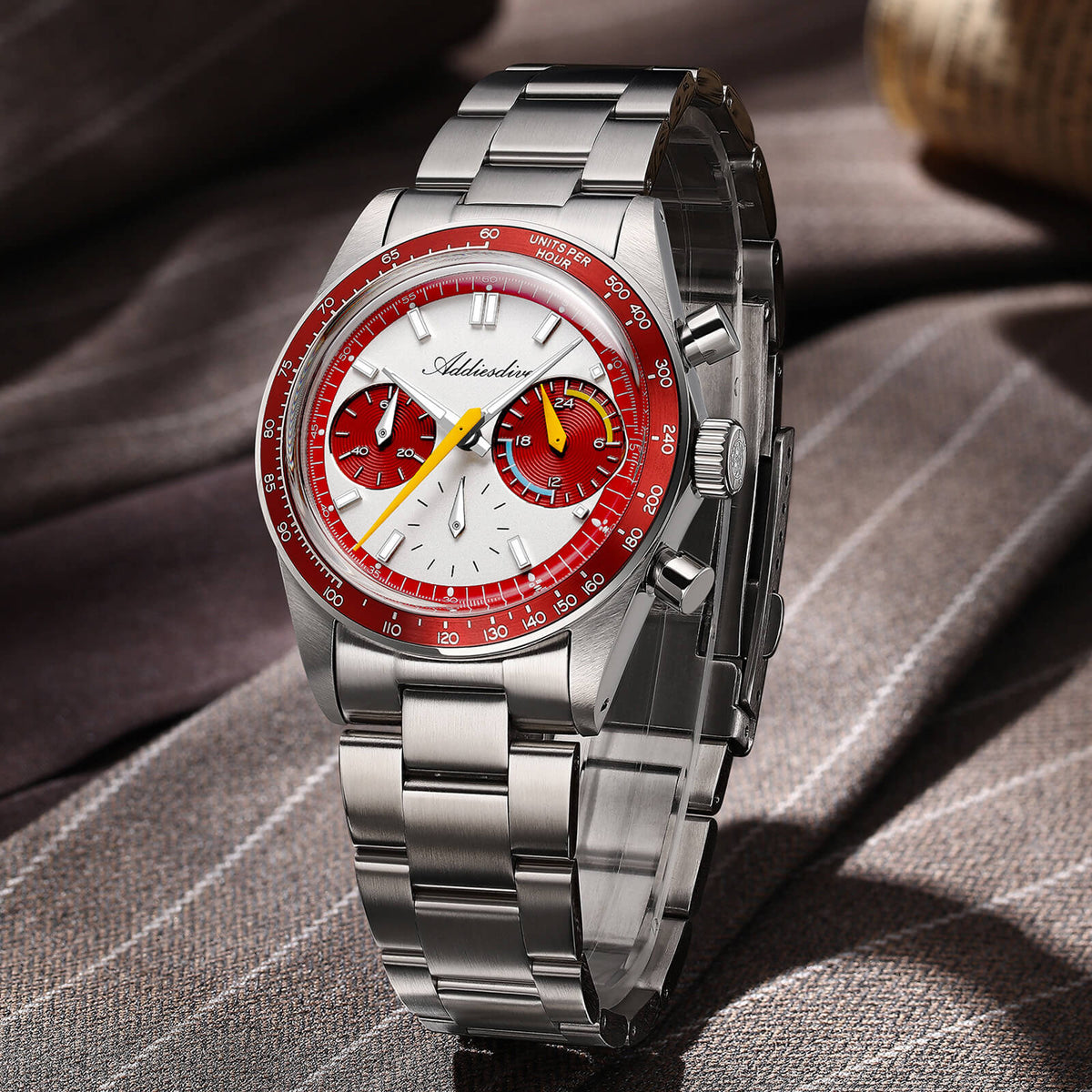 🔥SALDI D'AUTUNNO 🔥 Orologio cronografo al quarzo ADDIESDIVE 37 mm VK63 da corsa AD2539