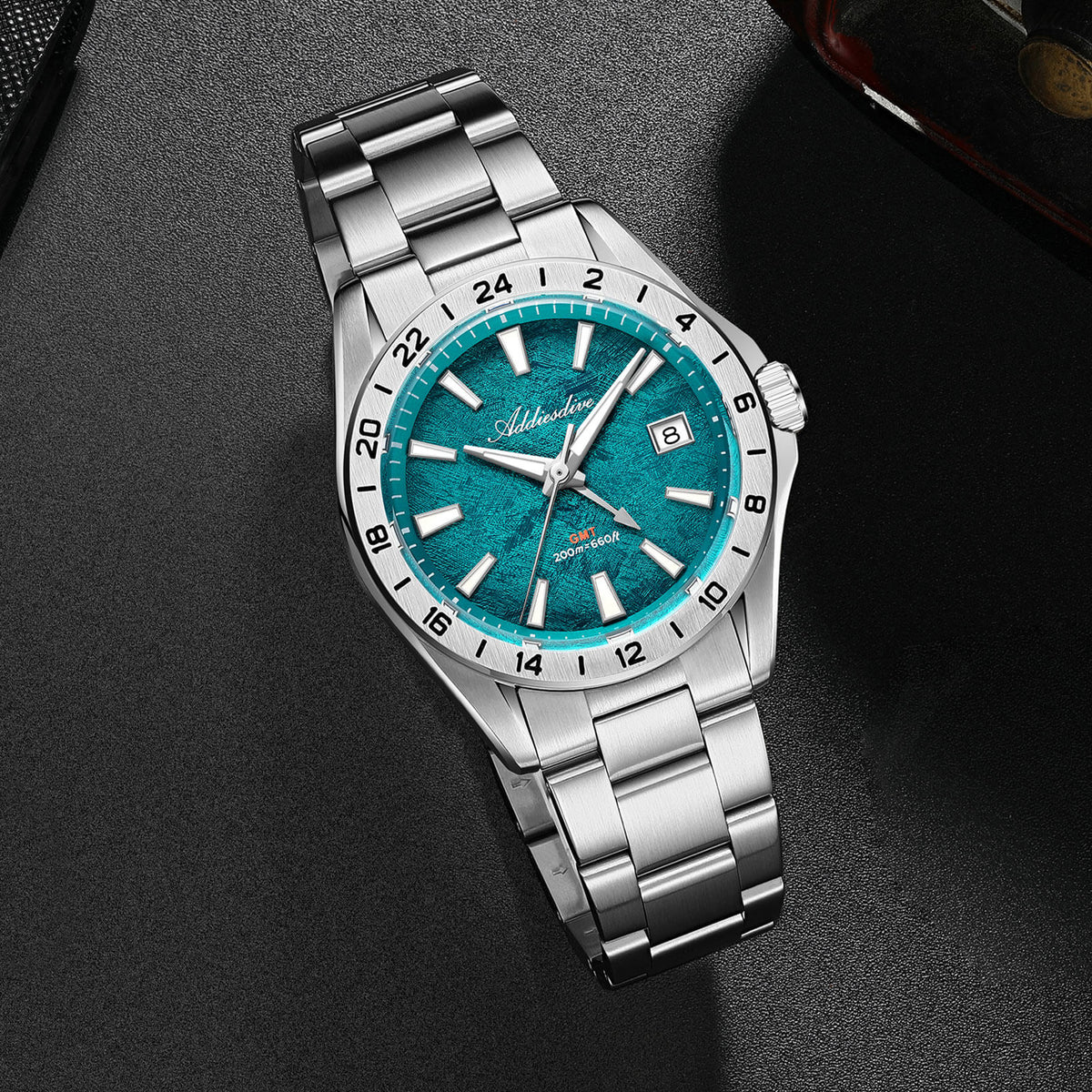 🔥SALDI D'AUTUNNO 🔥 ADDIESDIVE Orologio GMT al quarzo da 38 mm con movimento RONDA 515 (AD2548)