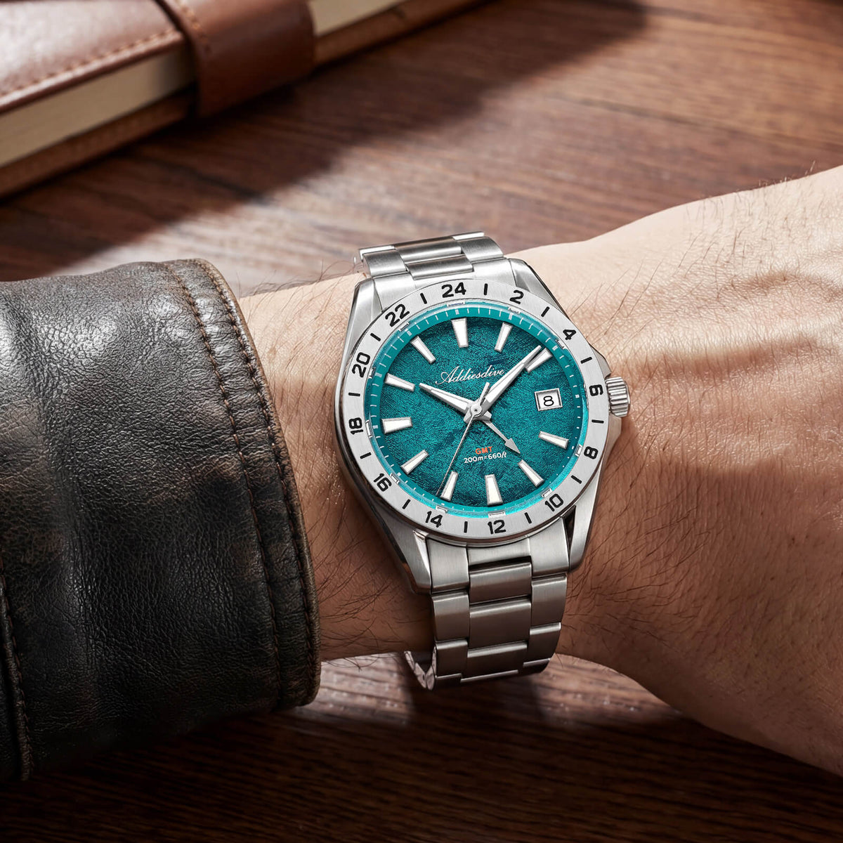 🔥SALDI D'AUTUNNO 🔥 ADDIESDIVE Orologio GMT al quarzo da 38 mm con movimento RONDA 515 (AD2548)