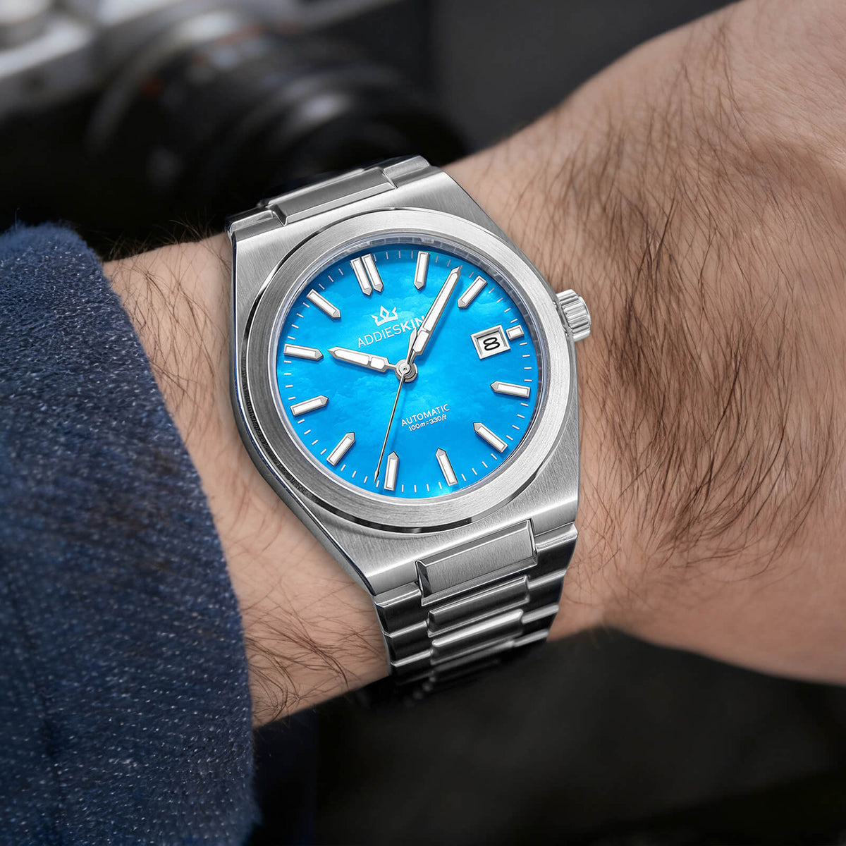 Orologio da uomo AddiesKIN K008 con quadrante in madreperla da 39 mm e movimento Miyota 9015.