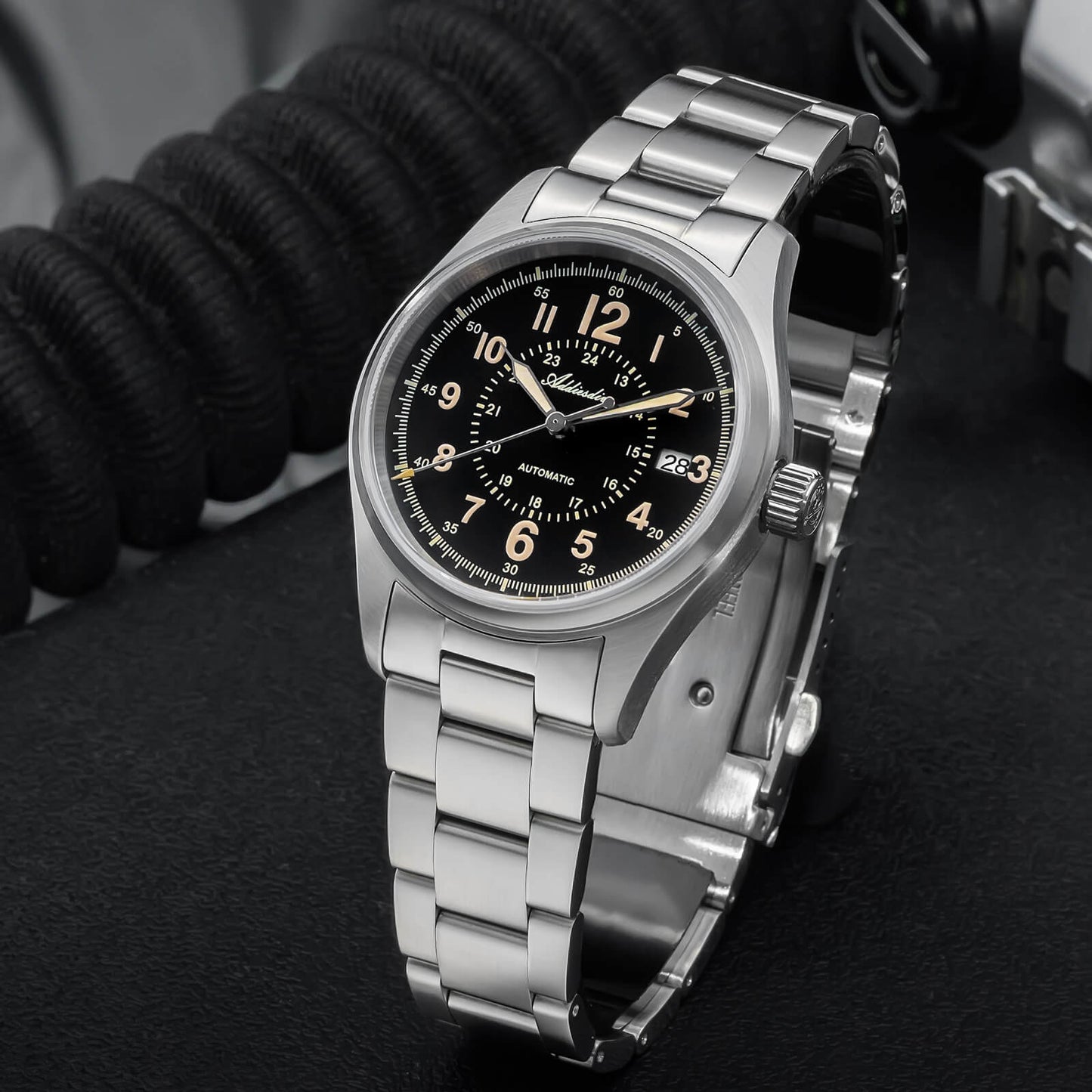 ★Magazzino Italia★ADDIESDIVE Orologio automatico in cristallo di zaffiro da 39 mm Orologio da campo AD2074