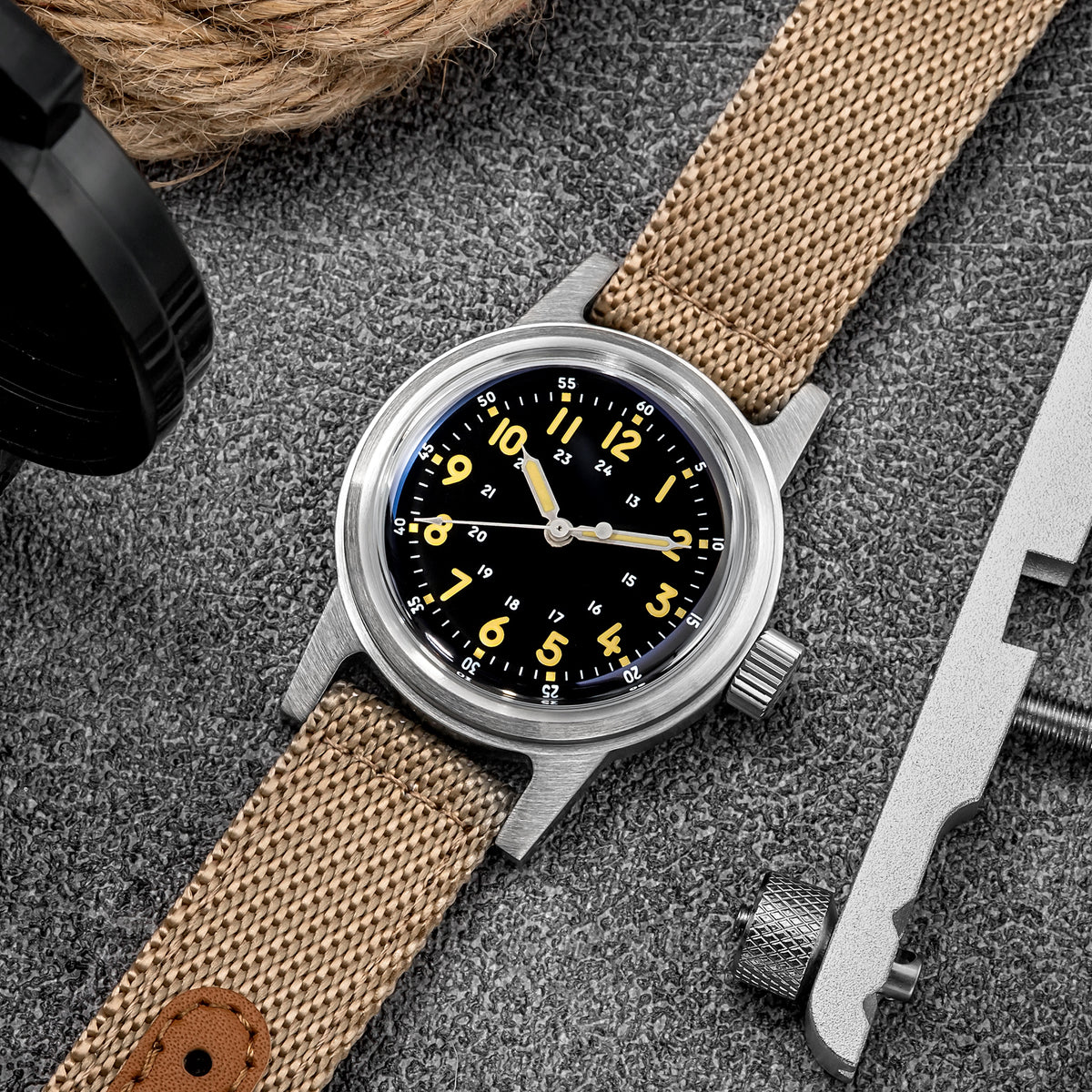 ★Magazzino Italia★ADDIESDIVE Orologio meccanico vintage 36mm AD2076