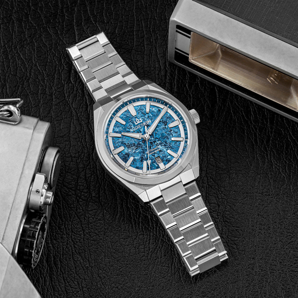 🔥SALDI D'AUTUNNO 🔥AddiesKIN Orologio Automatico di Lusso K006 – 40mm, Quadrante in Titanio Cristallizzato, Movimento Miyota 9015
