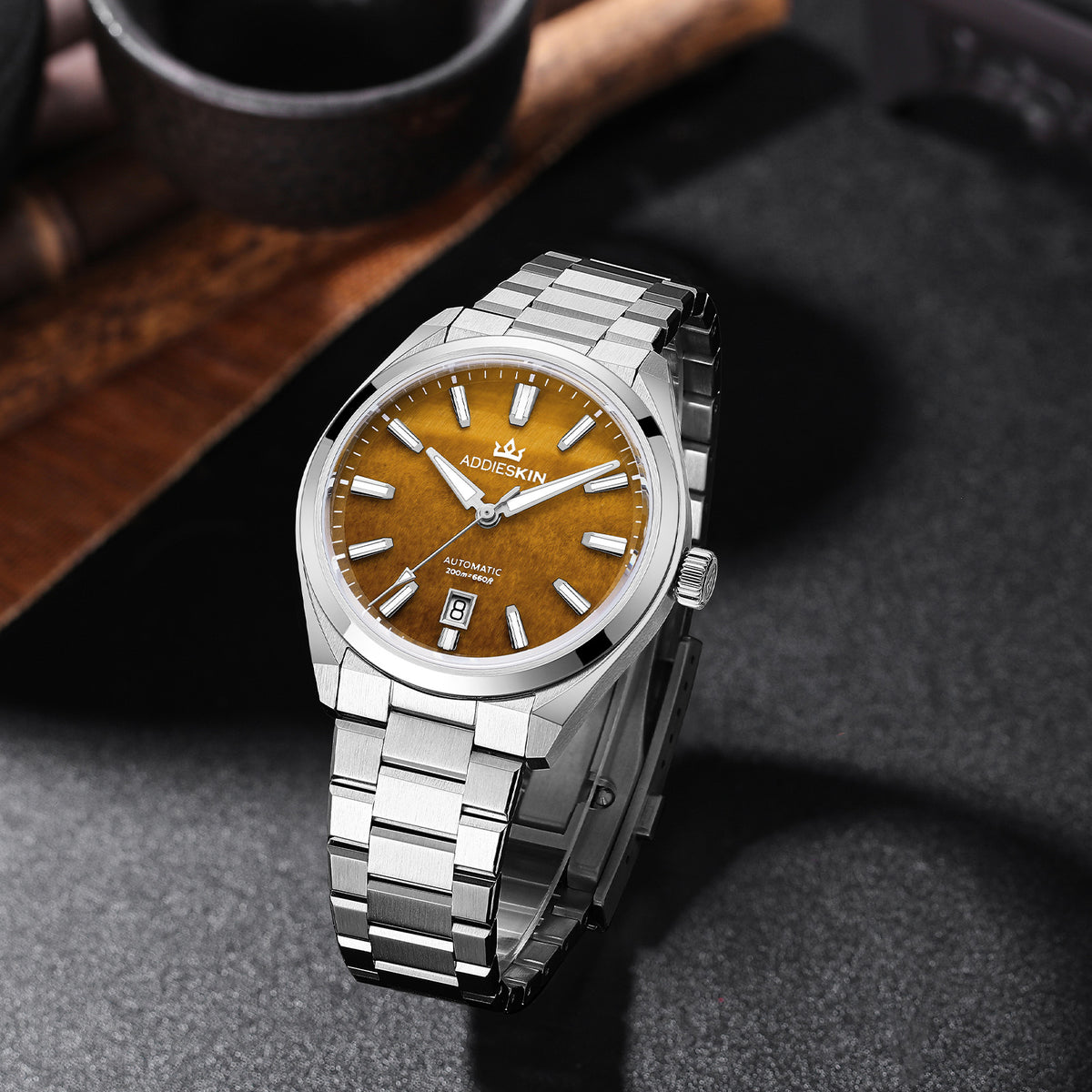 🔥SALDI D'AUTUNNO 🔥 Orologio automatico di lusso AddiesKIN K010 da 40 mm con quadrante in pietra naturale e movimento Miyota 9015