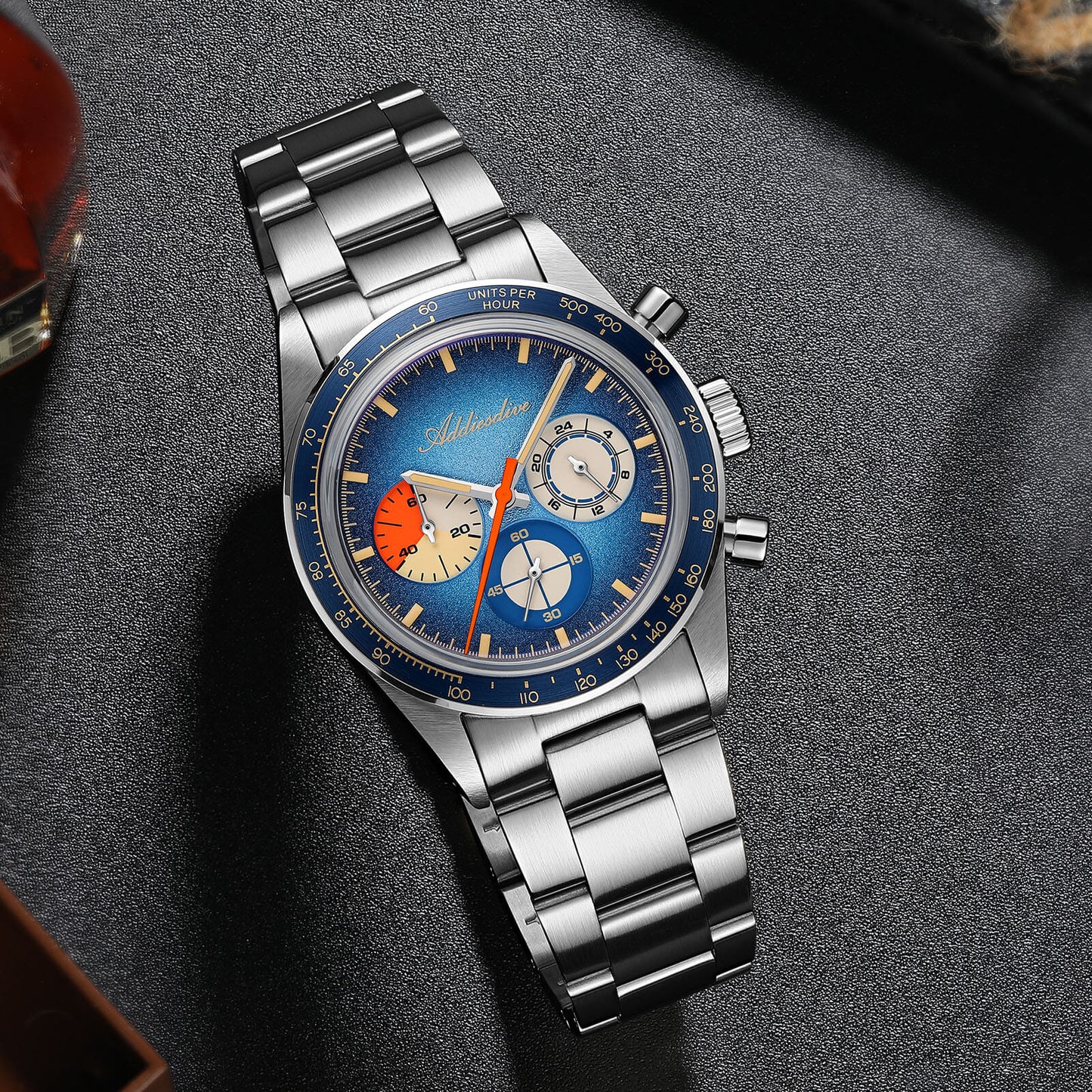 ADDIESDIVE 37mm Orologio Cronografo al Quarzo di Lusso AD2551