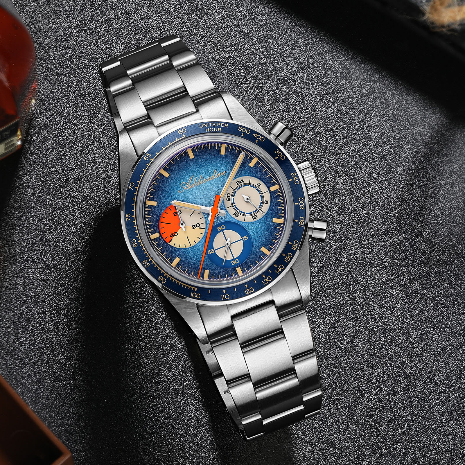 ADDIESDIVE 37mm Orologio Cronografo al Quarzo di Lusso AD2551