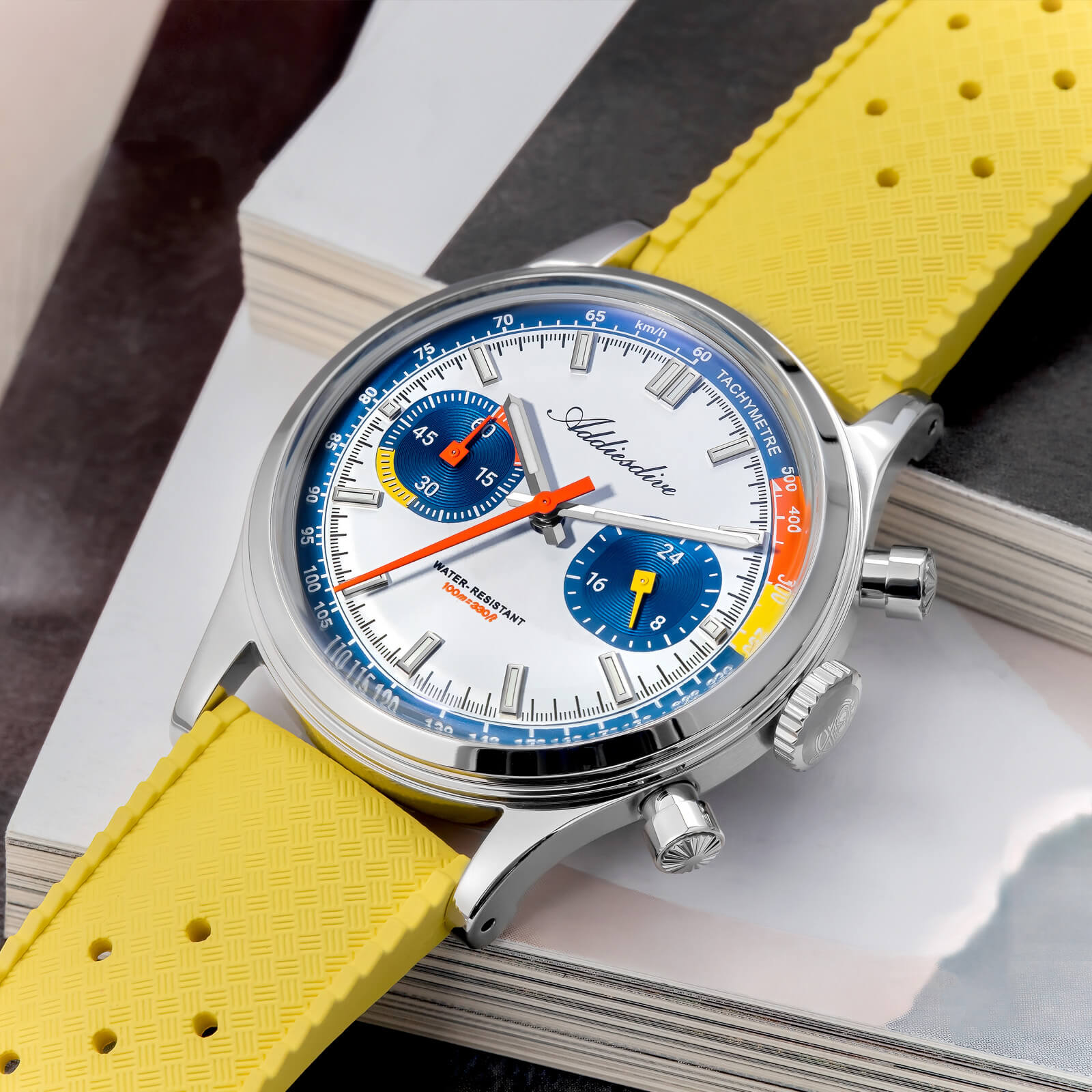 ★Saldi Anniversario★Orologio cronografo ADDIESDIVE VK64 da 38 mm ispirato alle corse AD2529