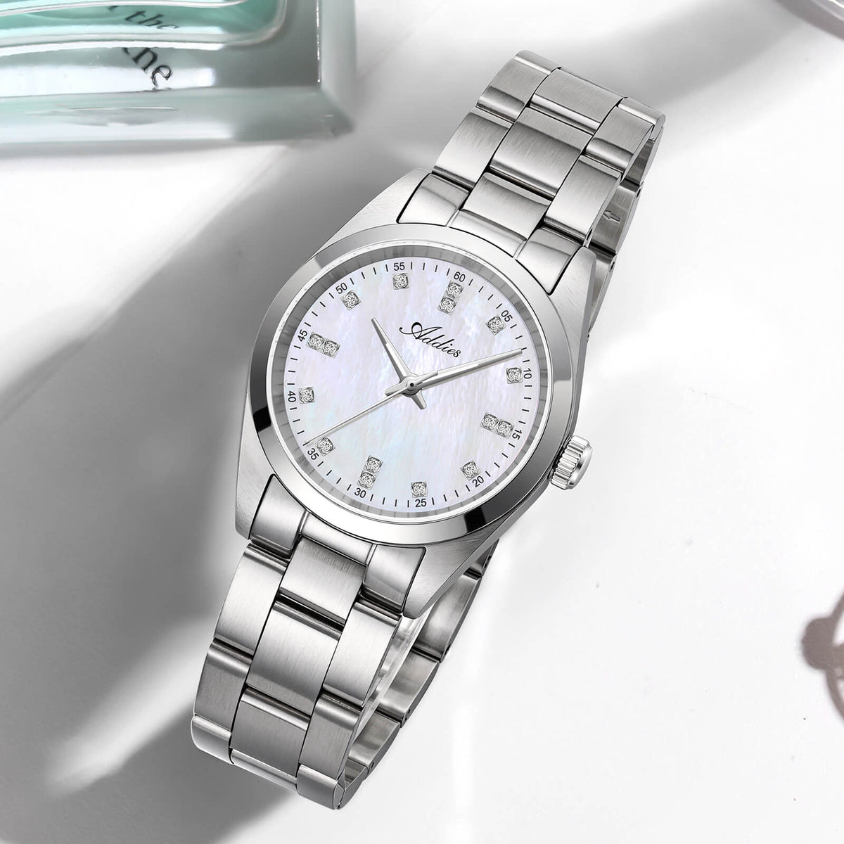 Orologio da donna di lusso Addies al quarzo in acciaio inox, 31 mm (AW25909)