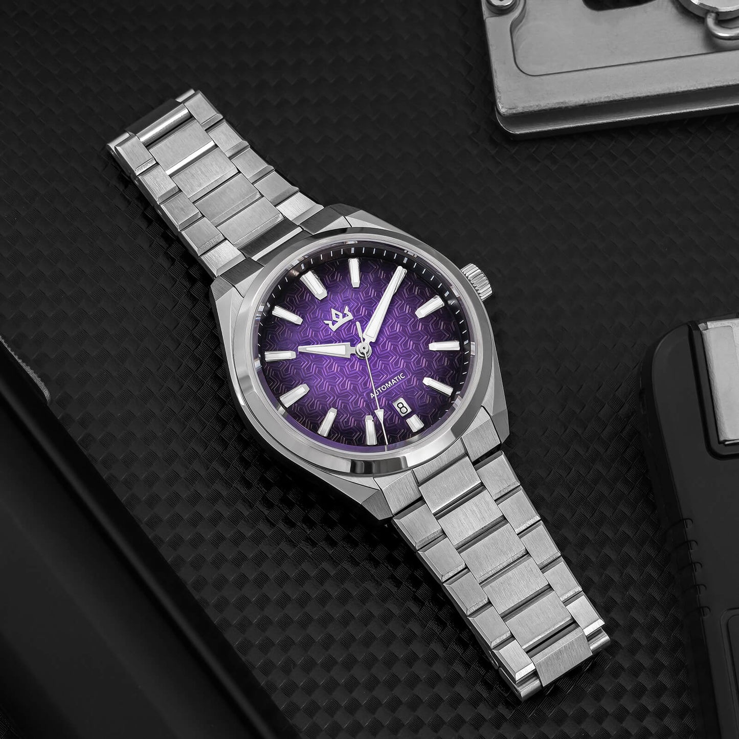 Orologio automatico di lusso AddiesKIN K014 da 40 mm con quadrante in rilievo tipo cammeo e movimento ST2130