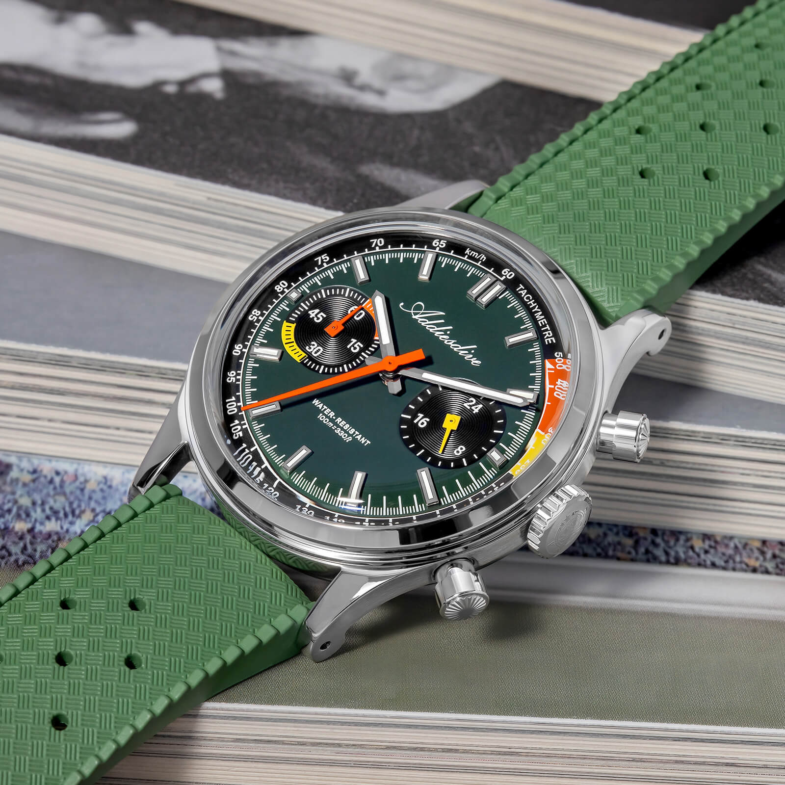 ★Saldi Anniversario★Orologio cronografo ADDIESDIVE VK64 da 38 mm ispirato alle corse AD2529