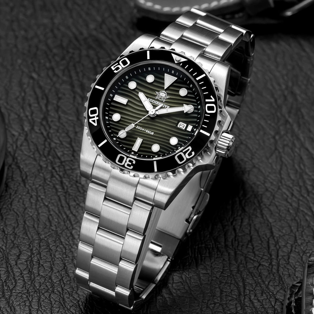 🔥SALDI D'AUTUNNO 🔥Orologio subacqueo al quarzo Addiesdive da 41 mm con quadrante a trama "deserto" AD2537