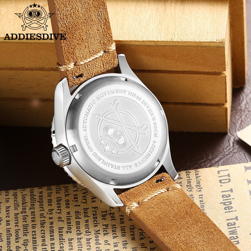 🔥SALDI D'AUTUNNO 🔥ADDIESDIVE® Orologio subacqueo automatico in pelle AD2101