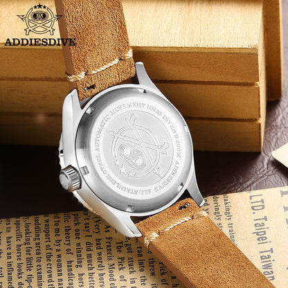 🔥SALDI D'AUTUNNO 🔥ADDIESDIVE® Orologio subacqueo automatico in pelle AD2101