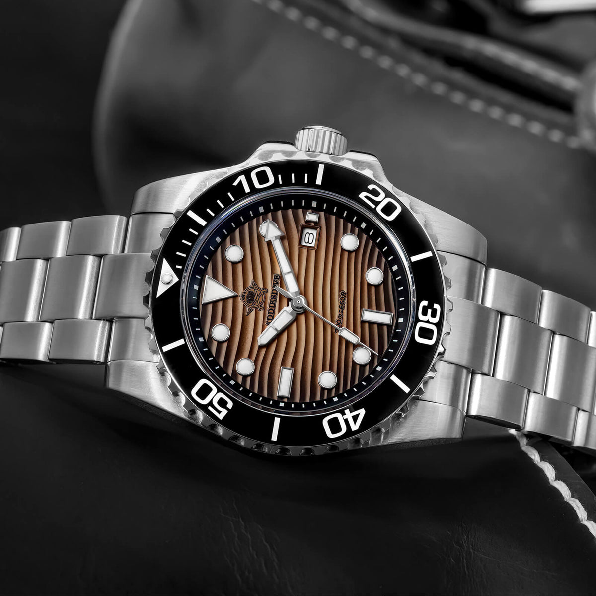 🔥SALDI D'AUTUNNO 🔥Orologio subacqueo al quarzo Addiesdive da 41 mm con quadrante a trama "deserto" AD2537