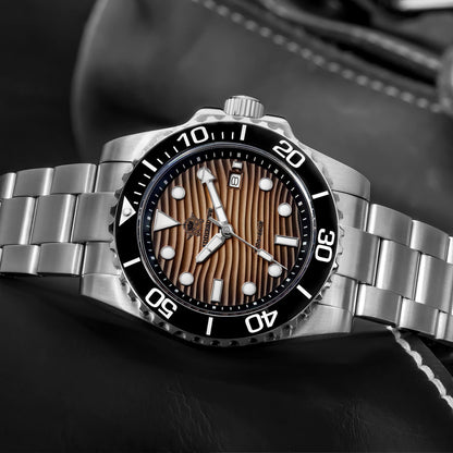🔥SALDI D'AUTUNNO 🔥Orologio subacqueo al quarzo Addiesdive da 41 mm con quadrante a trama "deserto" AD2537