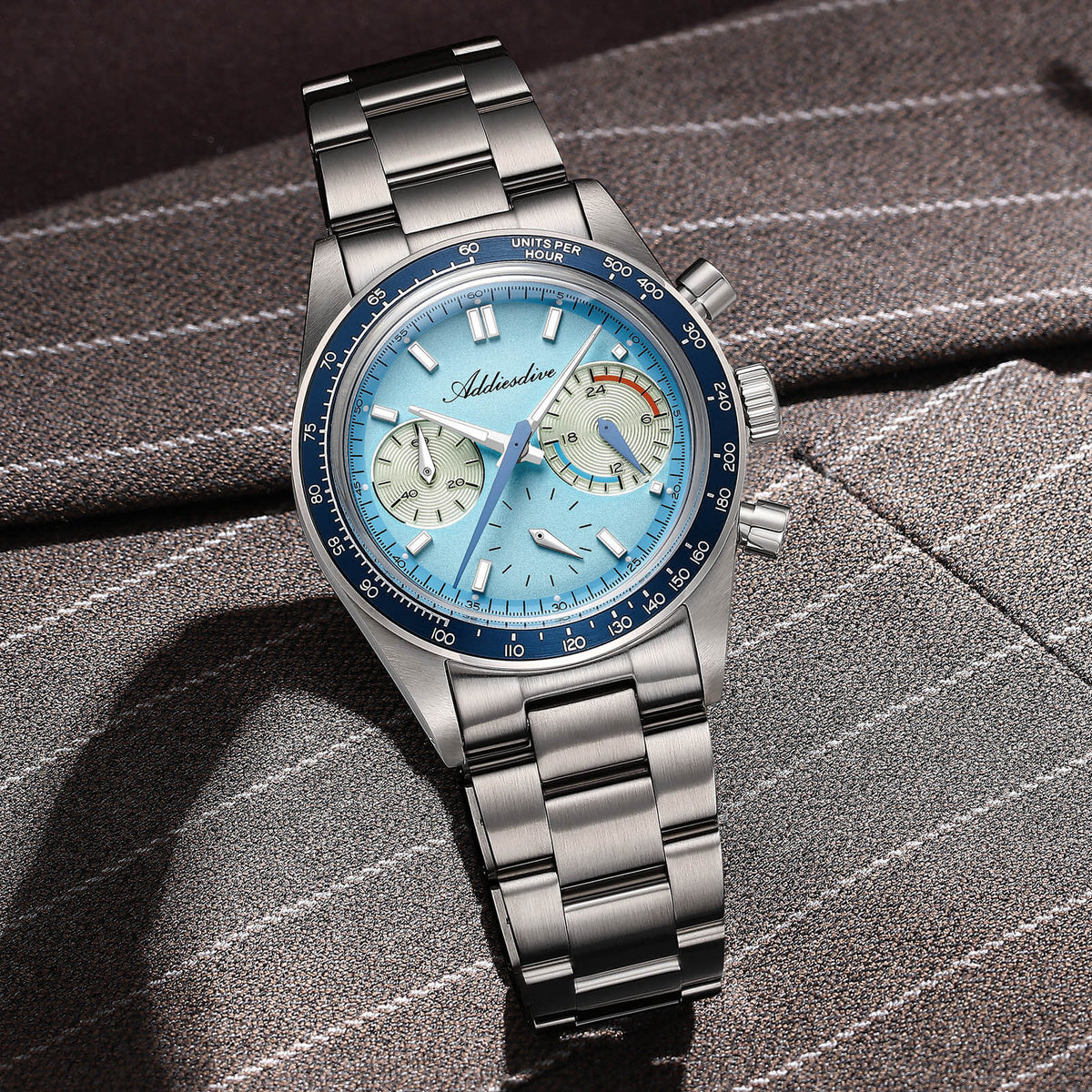 🔥SALDI D'AUTUNNO 🔥 Orologio cronografo al quarzo ADDIESDIVE 37 mm VK63 da corsa AD2539