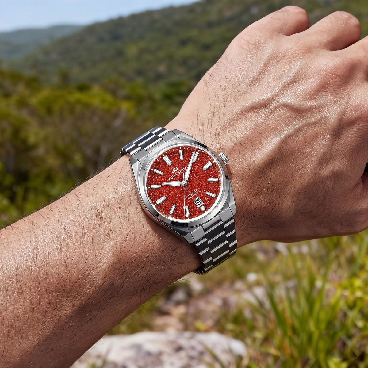 🔥SALDI D'AUTUNNO 🔥 Orologio automatico di lusso AddiesKIN K010 da 40 mm con quadrante in pietra naturale e movimento Miyota 9015