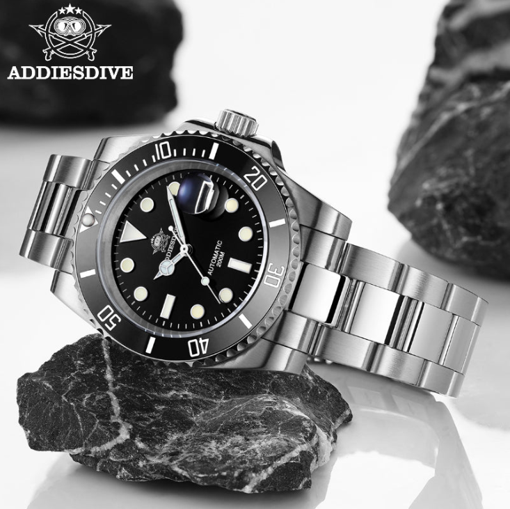 ADDIESDIVE Orologio subacqueo automatico da uomo, subacqueo 200 m, NH35A/8215 (H3AC)