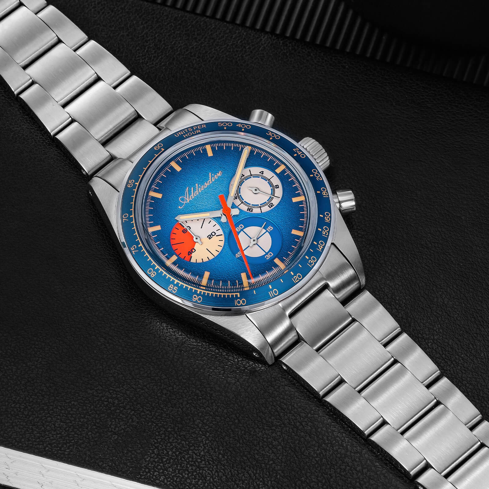 ADDIESDIVE 37mm Orologio Cronografo al Quarzo di Lusso AD2551
