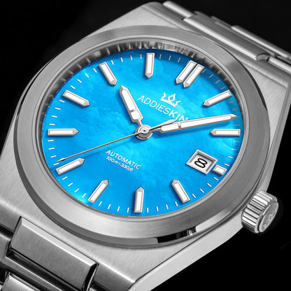 Orologio da uomo AddiesKIN K008 con quadrante in madreperla da 39 mm e movimento Miyota 9015.