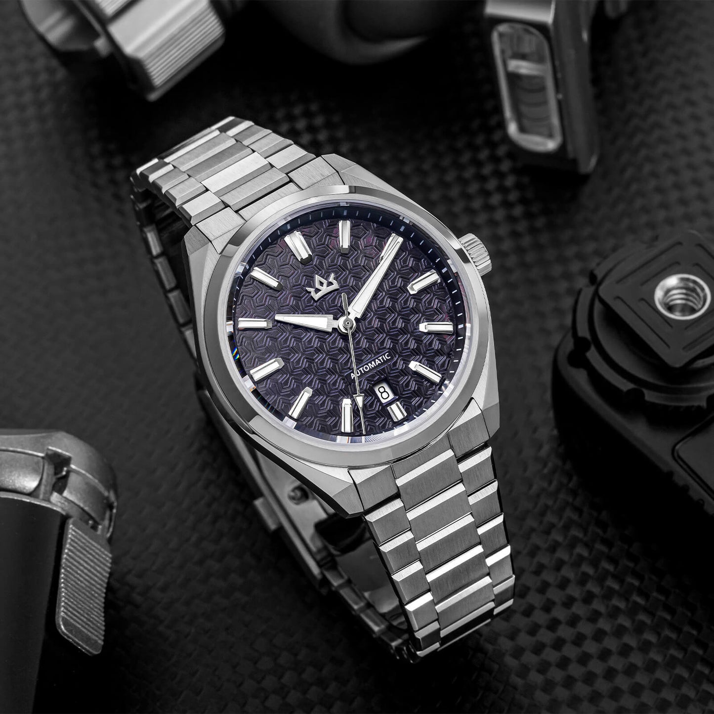 Orologio automatico di lusso AddiesKIN K014 da 40 mm con quadrante in rilievo tipo cammeo e movimento ST2130