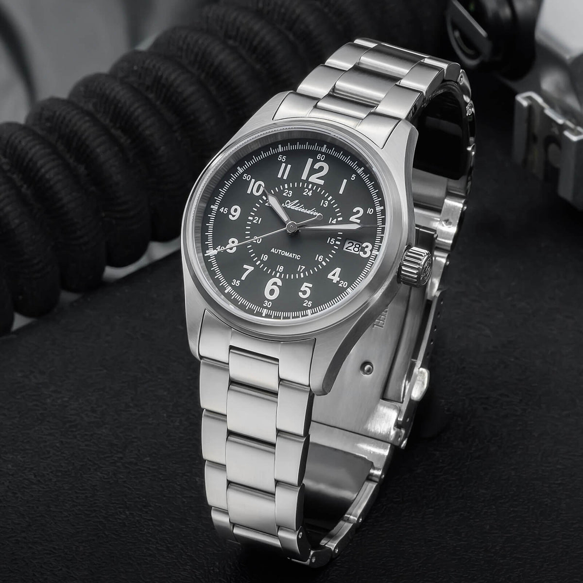 ADDIESDIVE Orologio automatico in cristallo di zaffiro da 39 mm Orologio da campo AD2074