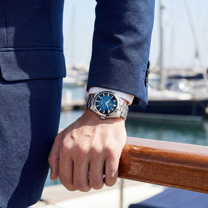 AddiesKIN Orologio da uomo K003 con quadrante effetto ghiaccio crepato, 38 mm, movimento Miyota 9015