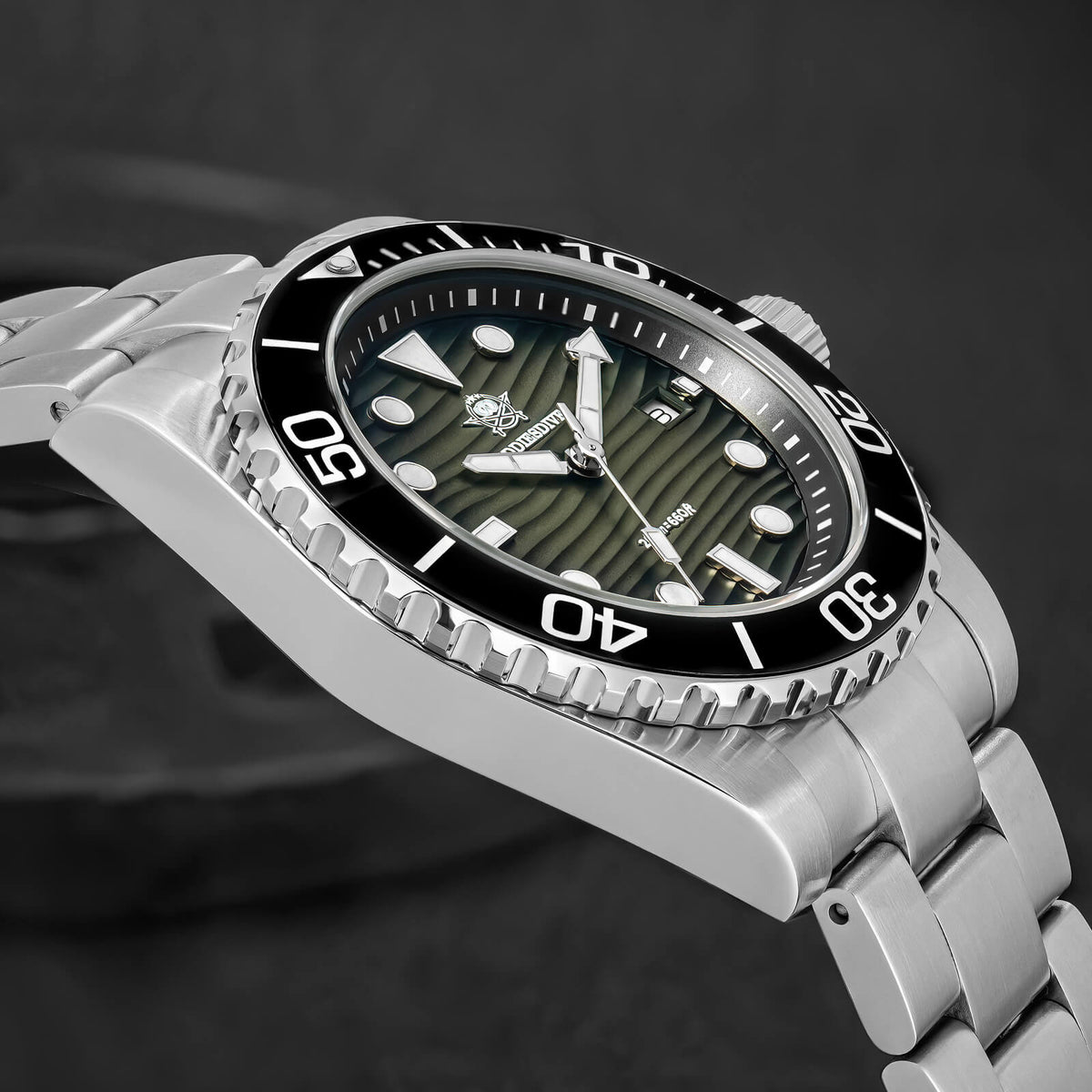 🔥SALDI D'AUTUNNO 🔥Orologio subacqueo al quarzo Addiesdive da 41 mm con quadrante a trama "deserto" AD2537