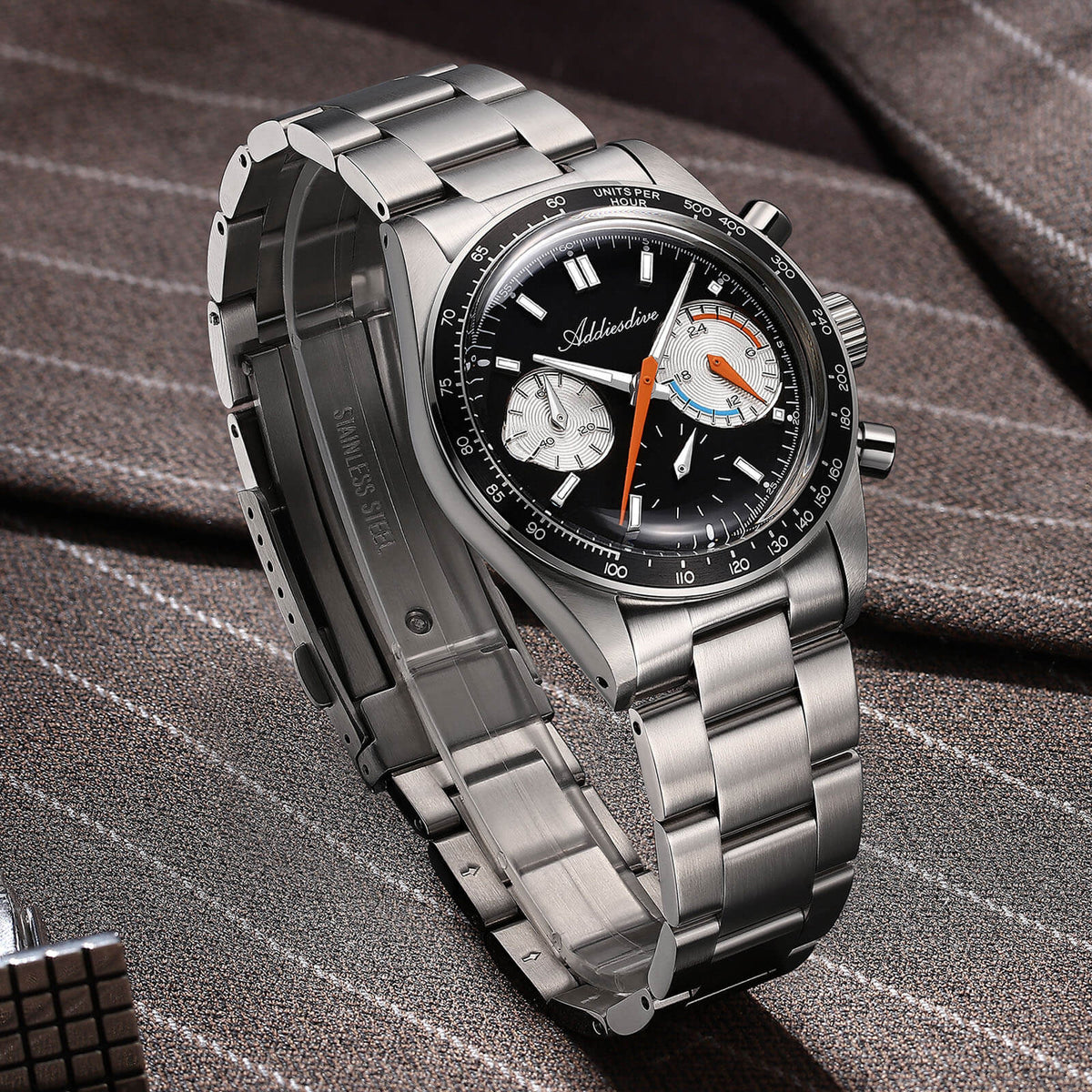 🔥SALDI D'AUTUNNO 🔥 Orologio cronografo al quarzo ADDIESDIVE 37 mm VK63 da corsa AD2539