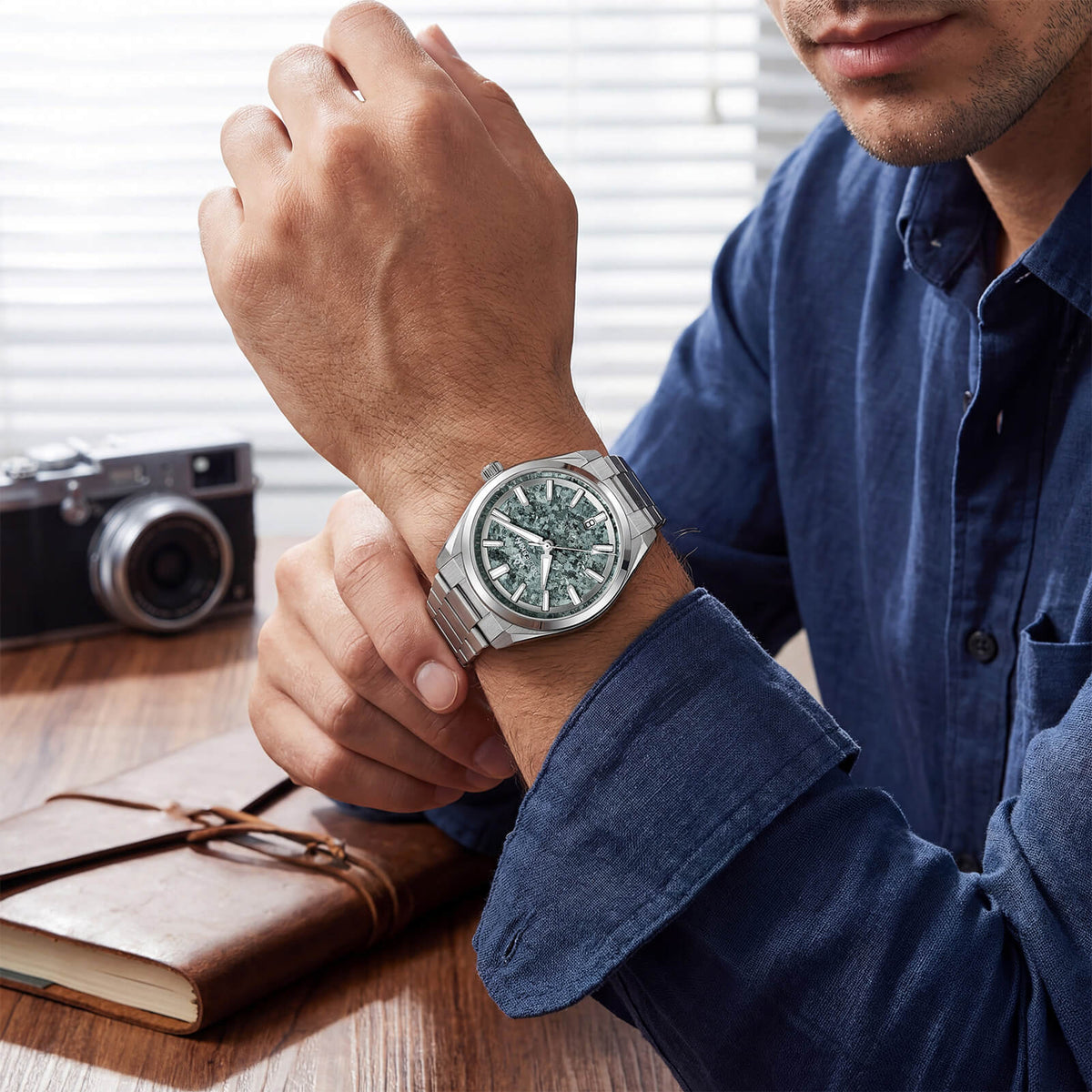 🔥SALDI D'AUTUNNO 🔥AddiesKIN Orologio Automatico di Lusso K006 – 40mm, Quadrante in Titanio Cristallizzato, Movimento Miyota 9015