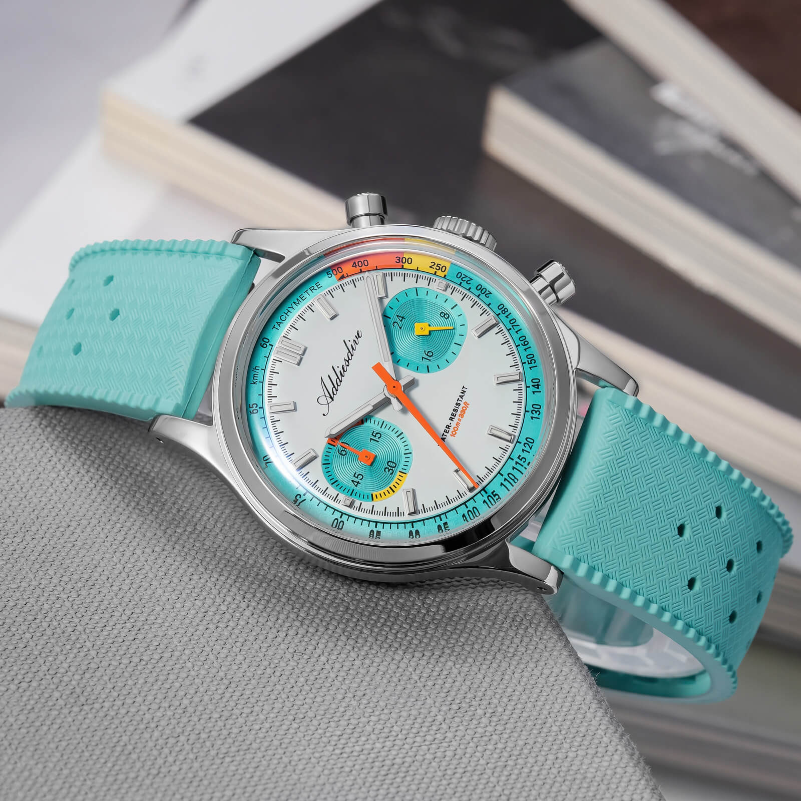 ★Saldi Anniversario★Orologio cronografo ADDIESDIVE VK64 da 38 mm ispirato alle corse AD2529