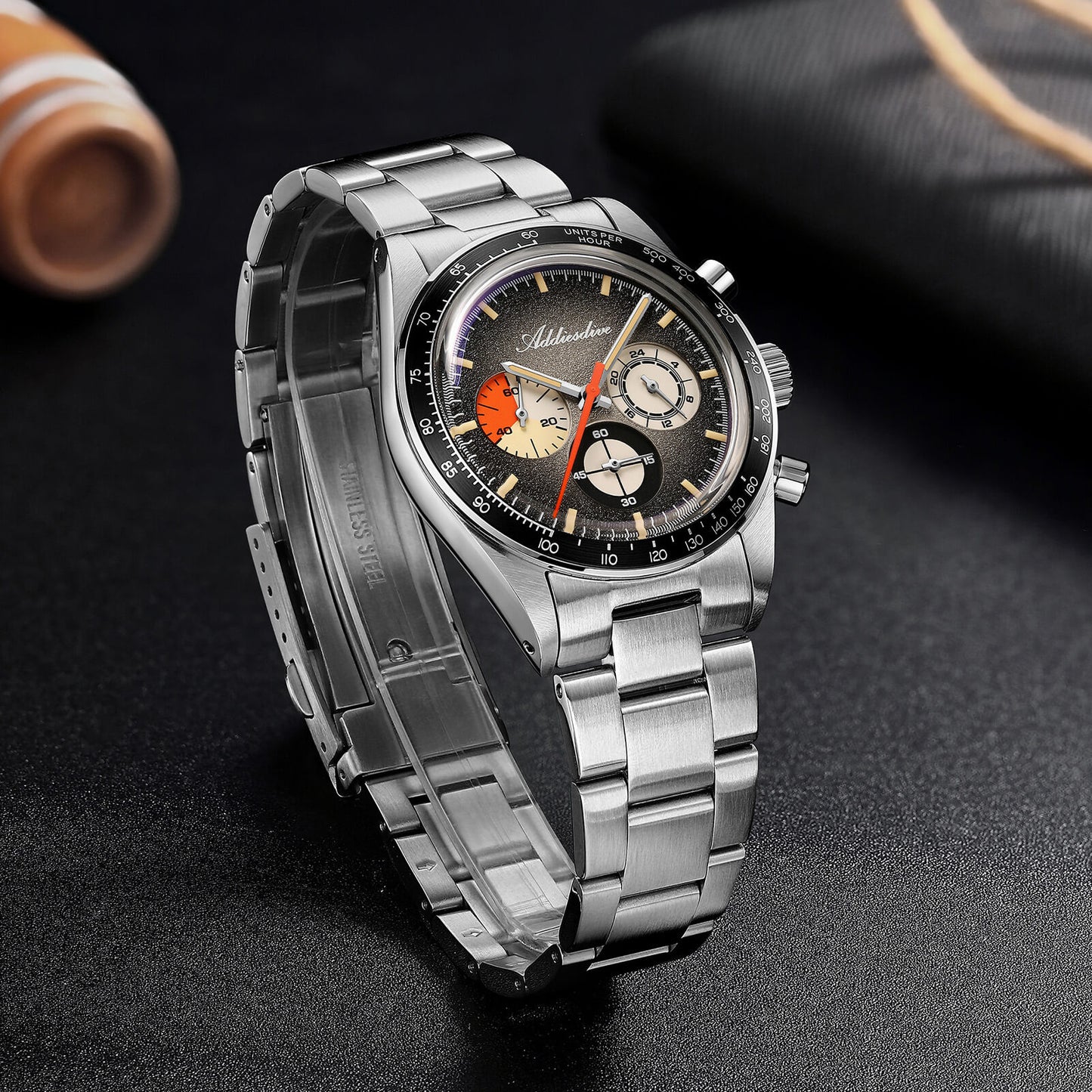 ADDIESDIVE 37mm Orologio Cronografo al Quarzo di Lusso AD2551