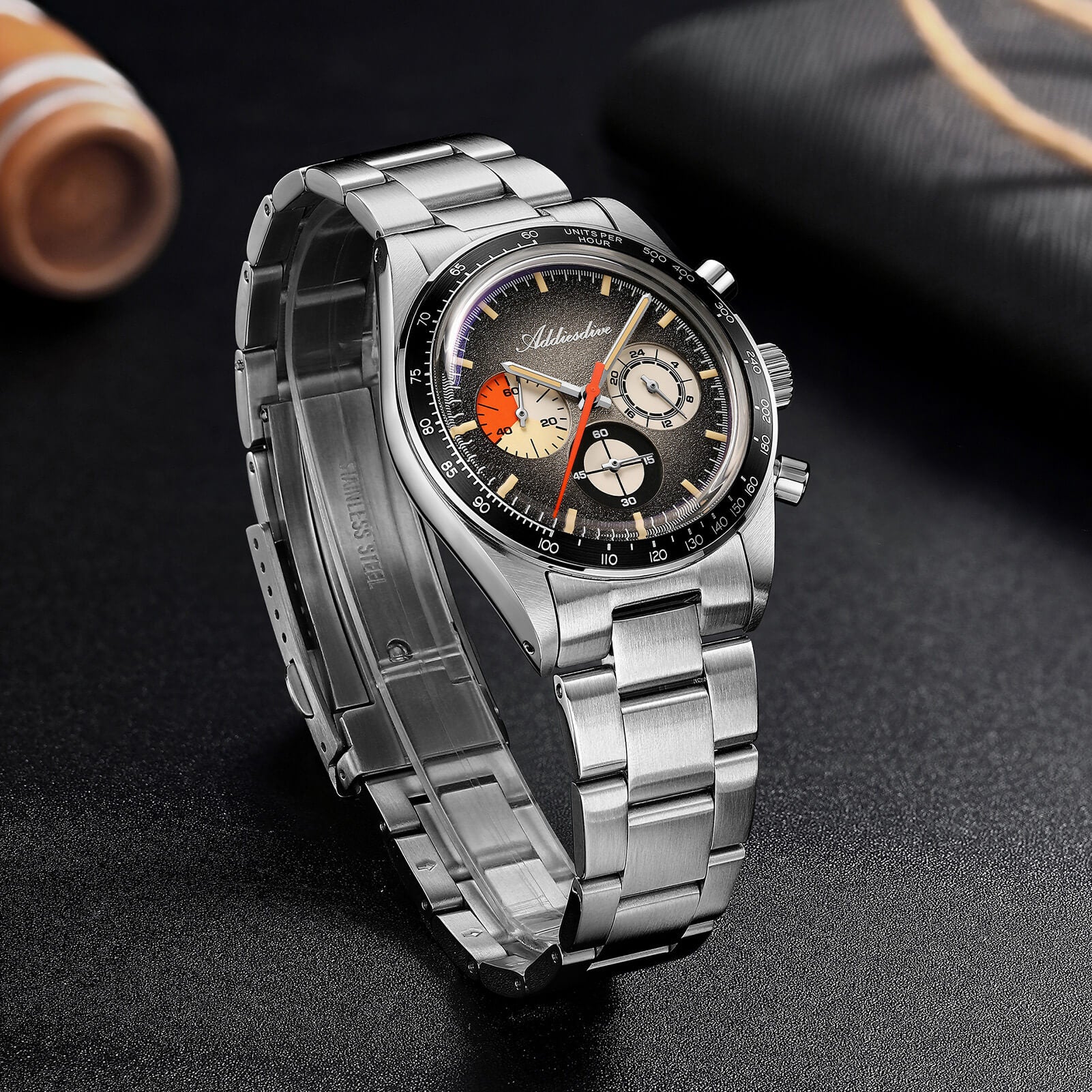 ADDIESDIVE 37mm Orologio Cronografo al Quarzo di Lusso AD2551