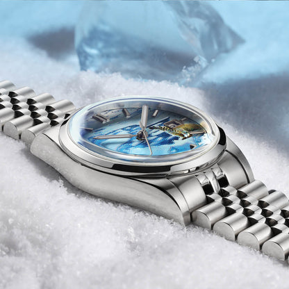 Addiesdive 39mm Orologio Automatico 3D Glacier Polar Bear Dial AD2042