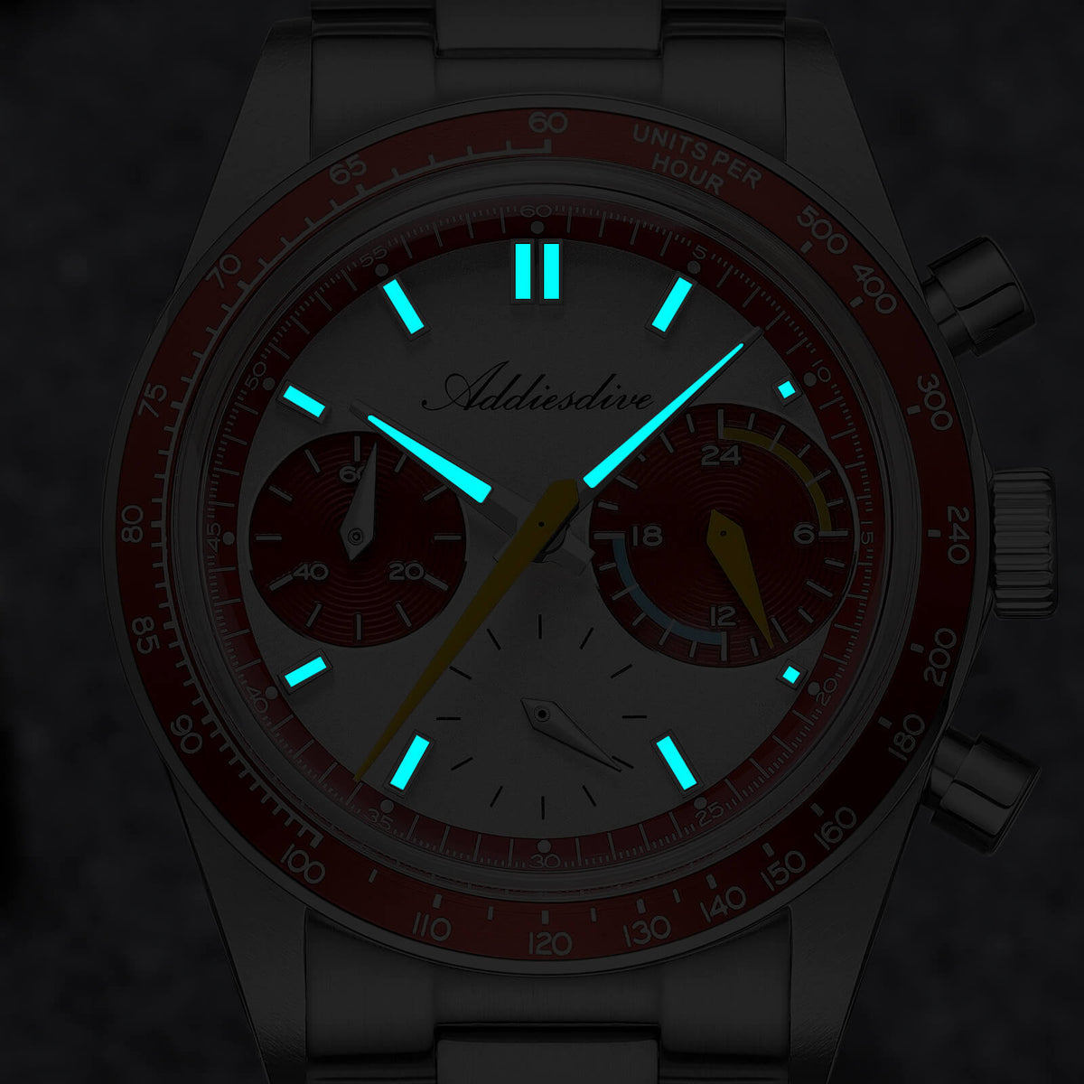 🔥SALDI D'AUTUNNO 🔥 Orologio cronografo al quarzo ADDIESDIVE 37 mm VK63 da corsa AD2539
