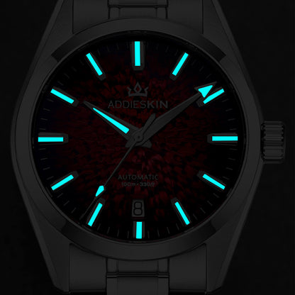 AddiesKIN Orologio da uomo K003 con quadrante effetto ghiaccio crepato, 38 mm, movimento Miyota 9015